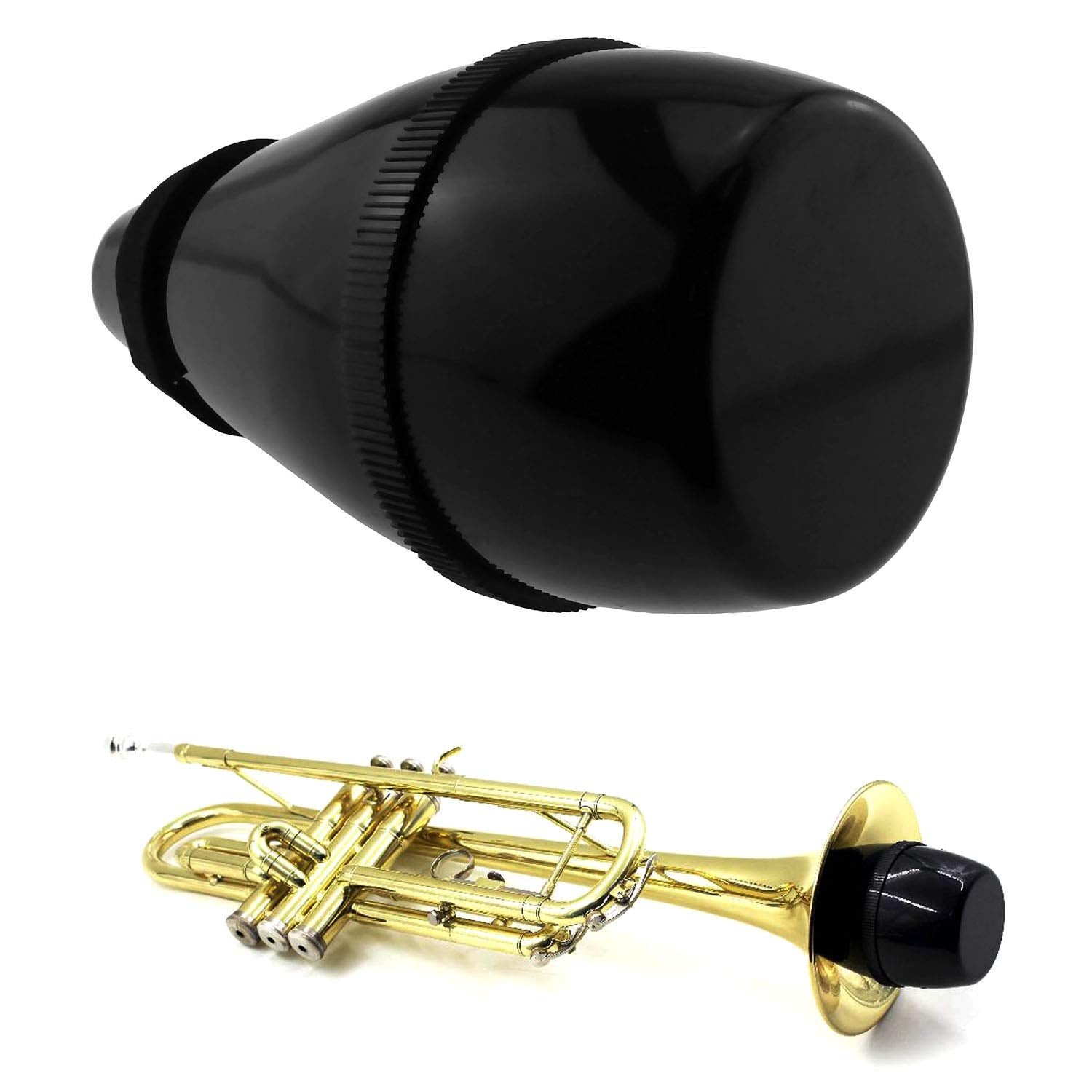 E Outstanding Trumpet Silencer Black Lightweight Abs Trumpet Straight Practice Cup Mute Silencer For Jazz