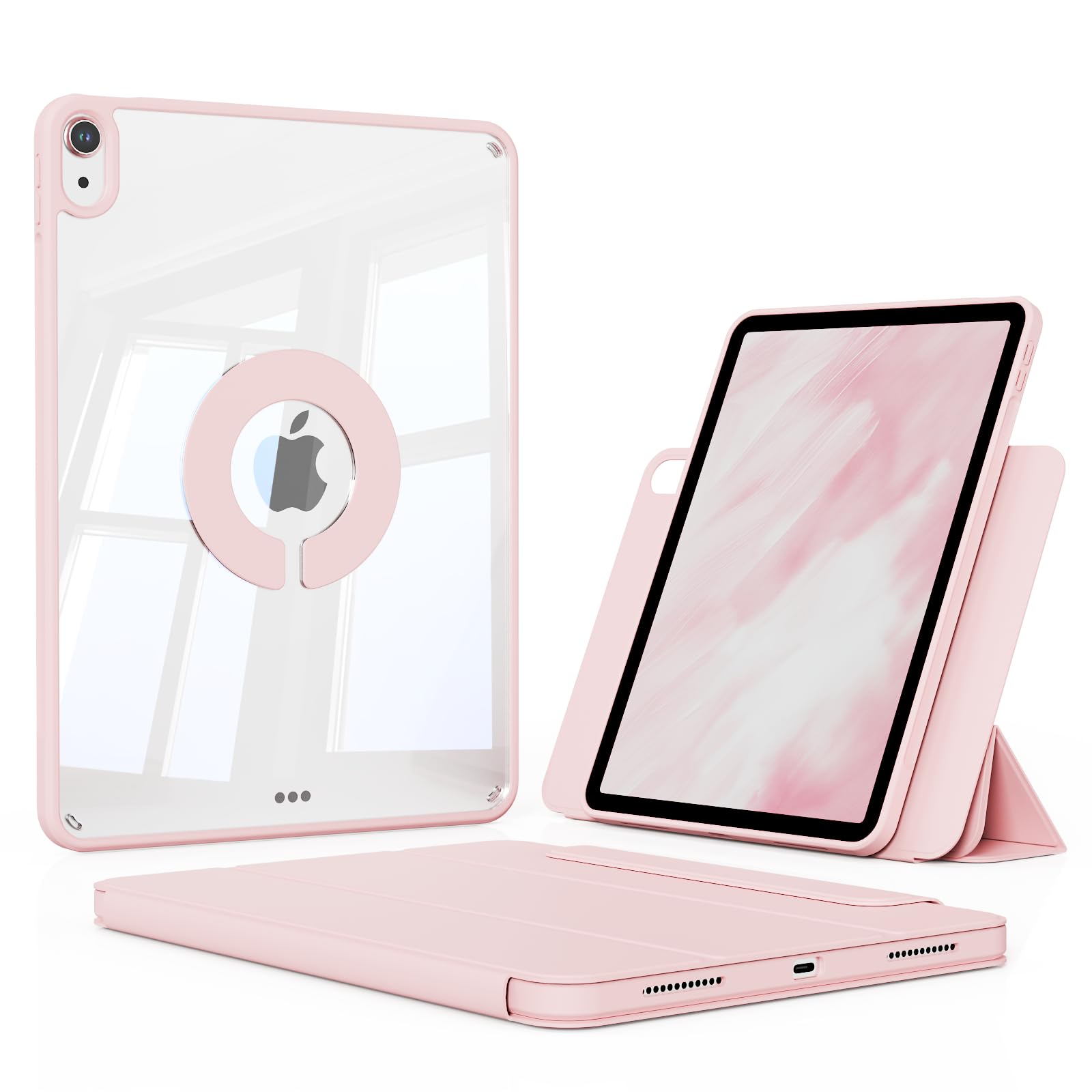 KENKE Magnetic Case for iPad A16 11th/10th Generation (11/10.9 Inch, 2025/2022) with Pencil Holder, Magnetic Detachable Hybrid S