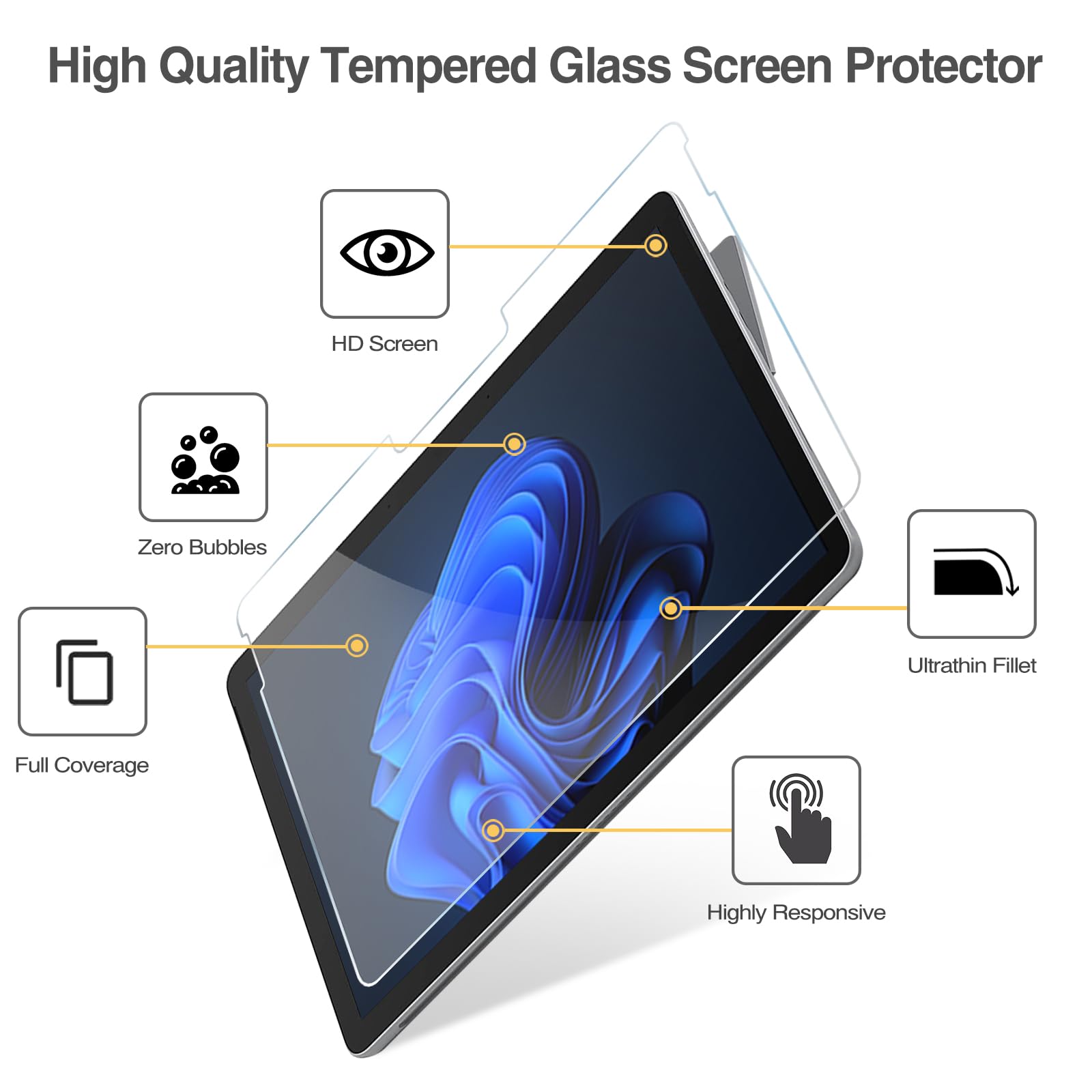 Procase [2 Pack] Surface Go 4 2023/ Go 3 2021 / Surface Go 2 10.5'' 2020 / Surface Go 10'' 2018 Screen Protector, Tempered Glass
