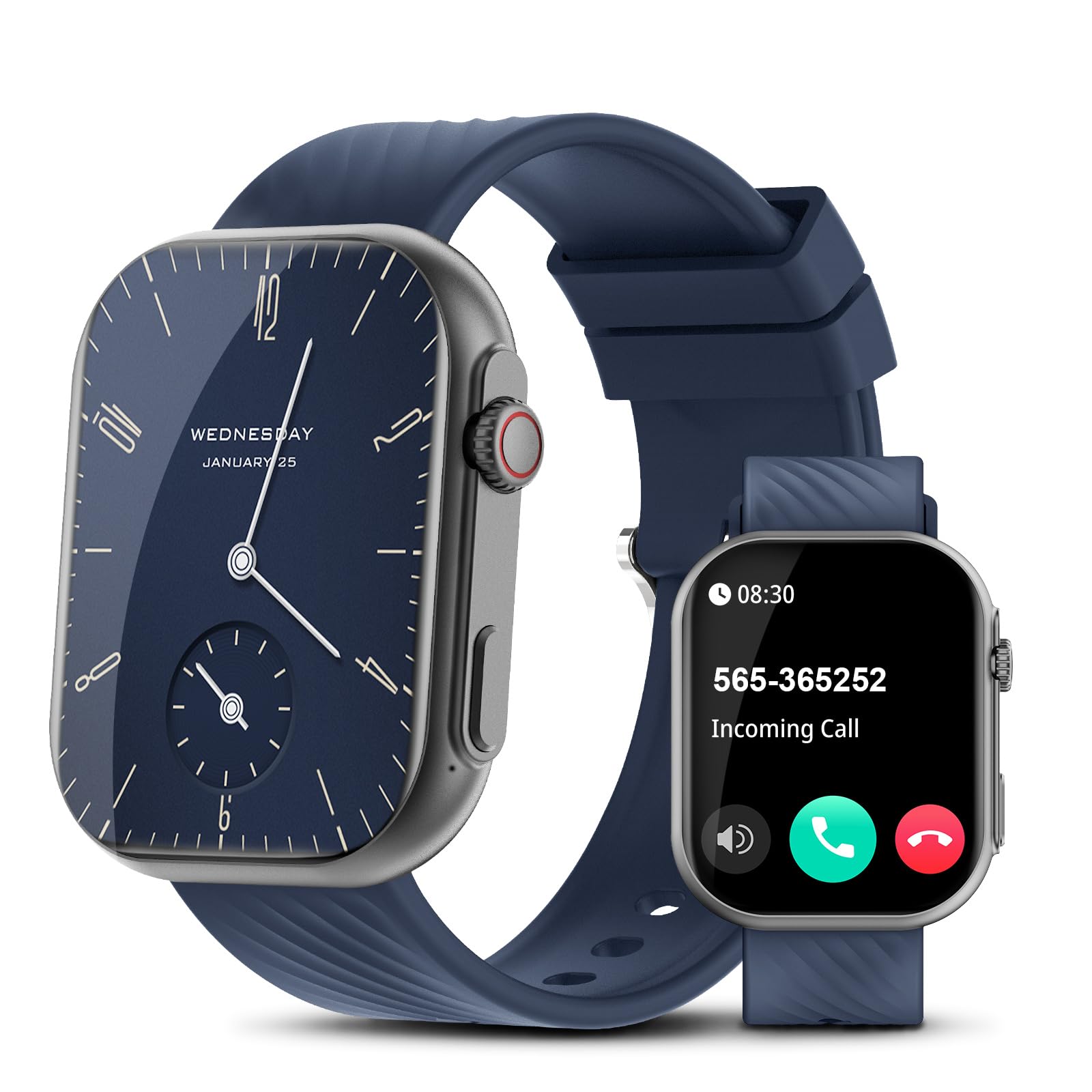 Smart Watch For Men Women (Answer/Make Call), 2.0''Smartwatch Fitness Tracker With 100+ Sport Modes, Heart Rate/Sleep Monitor, P