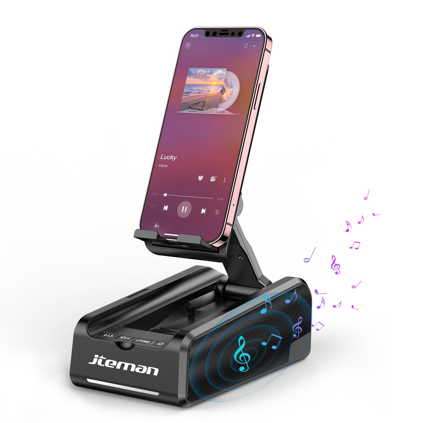 Jteman Phone Stand Wireless Bluetooth Speaker,Desktop Kitchen Gadgets Phone Stand,Portable Phone Stand With Speaker,Gifts For Wo
