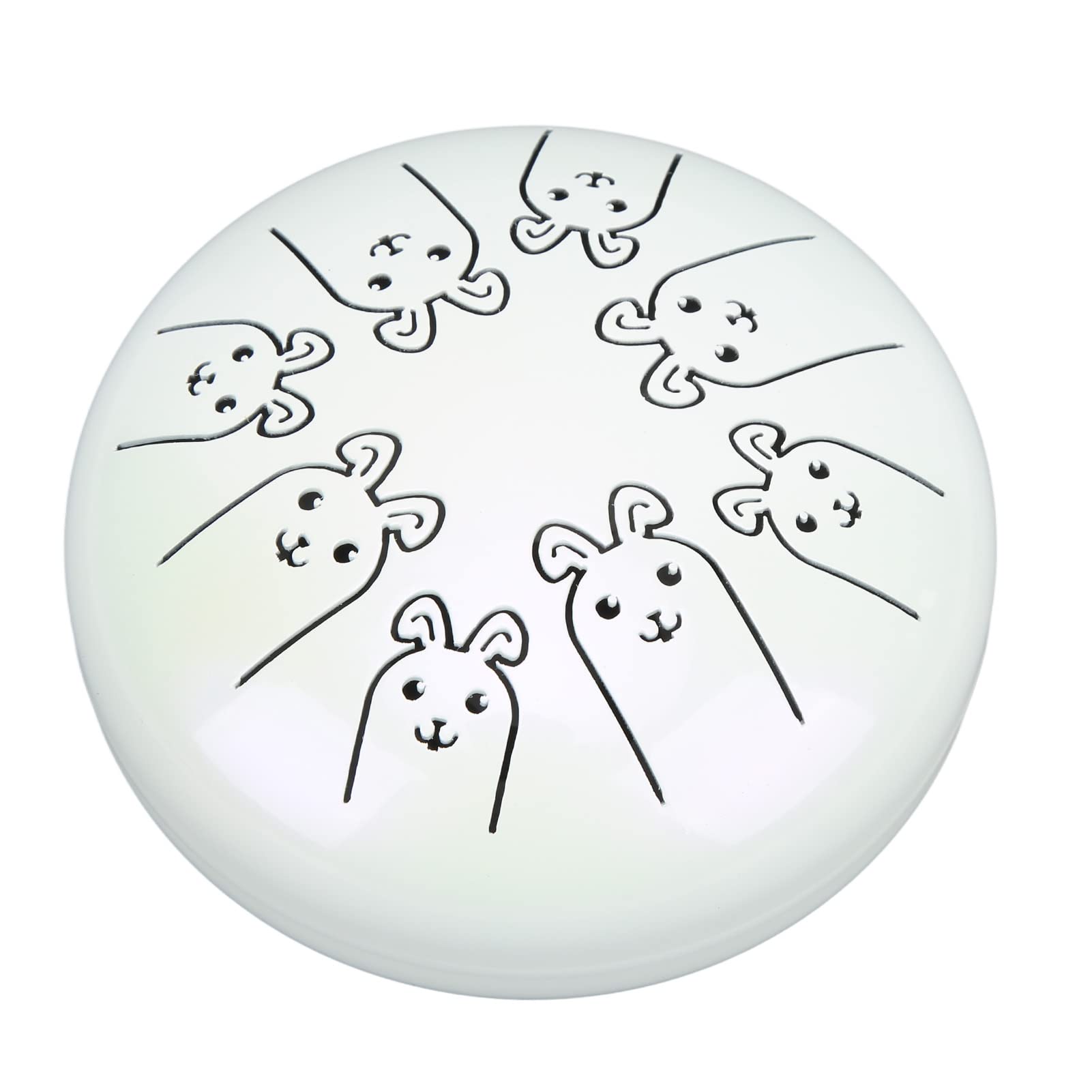 Alloy Steel Tongue Drum, Unleash Creativity 5.5In White 8 Notes Crisp Sound Chakra Tank Drum Strengthen Spirituality For