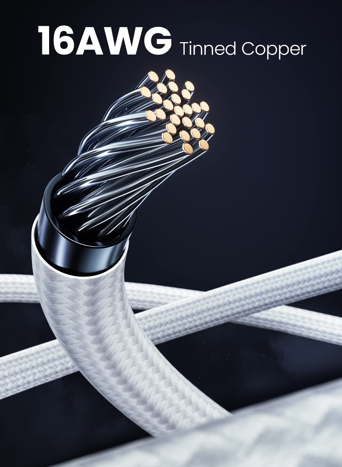 Fasgear 16Pin Gpu Power Cable   70Cm Pci E 5.0 12Vhpwr 600W 12+4 Male To Male 12V 2X6 Psu Sleeved Cable For Rtx 3090Ti 4070 Ti 4