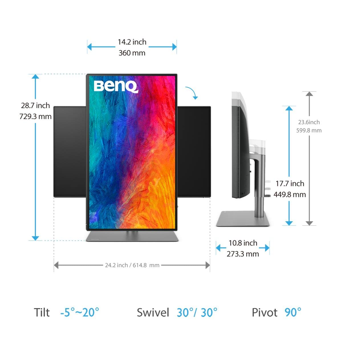 Benq Pd2725U Thunderbolt 3 Monitor For Macbook 27'' 4K Uhd | 100% Rec.709 & Srgb,95% P3 | Ips | Deltae=3 | Pantone | Calibration