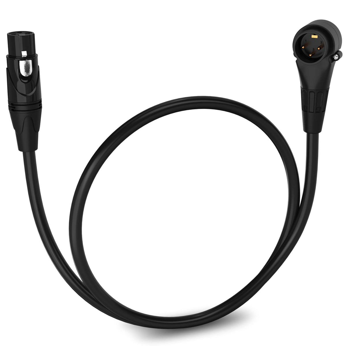 Lyxpro 1.5 Feet Right Angle Xlr Male To Female 3 Pin Mic Cord For Powered Speakers Audio Interface Professional Pro Audio Perfor
