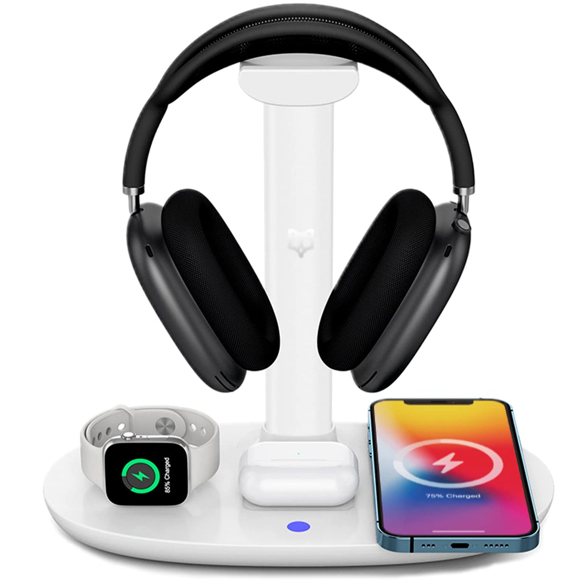 Headphone Stand With 4 In 1 Wireless Charger  Headset Holder  Station Dock For Apple Watch, Airpods Maxpro2 Iphone 131211, Lg, S