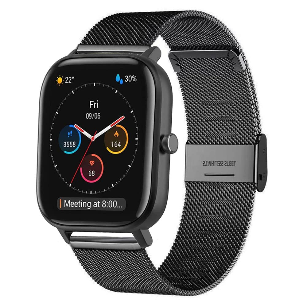 Vicrior For Amazfit Gts/Gts 2/ Gts 2 Mini/Gts 2E / Gts 3/ Gts 4 Mini/Gts 4 Bands, Mesh Stainless Steel Replacement Bracelet Wris