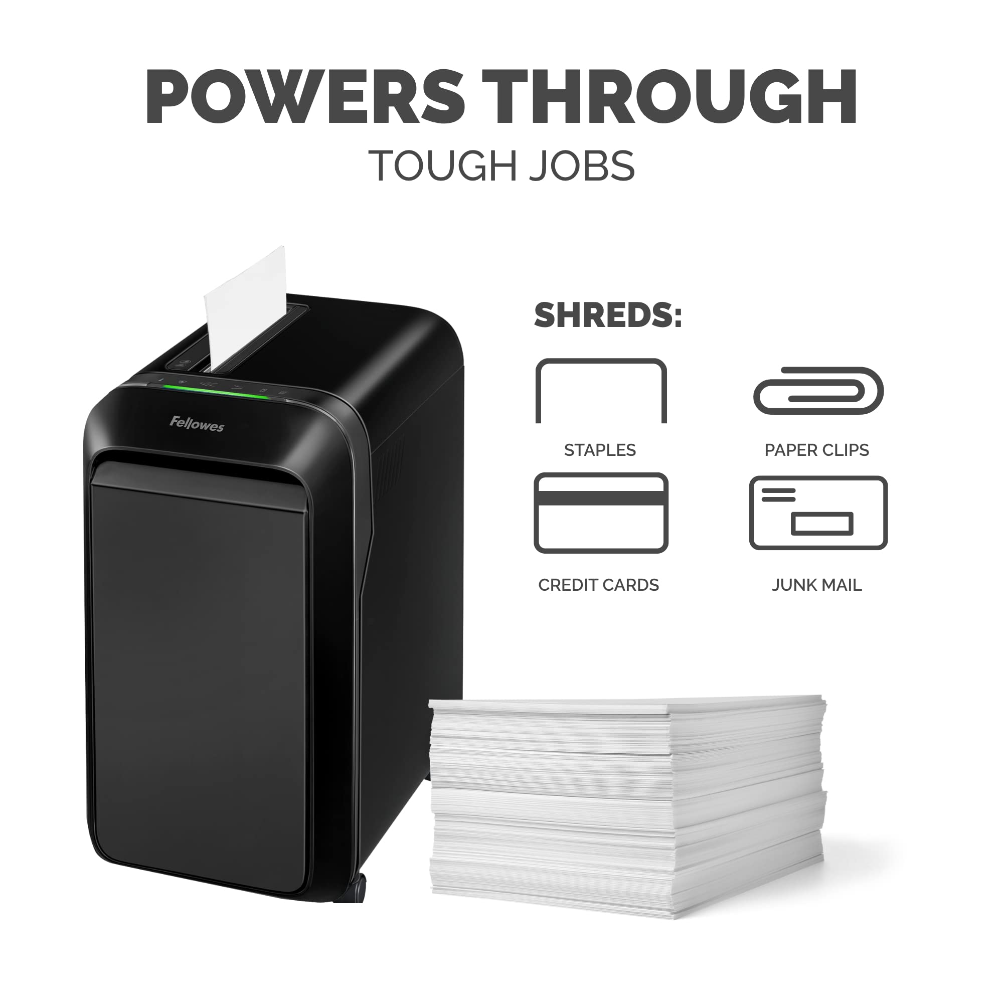 Fellowes Lx22M 20 Sheet P 4 Micro Cut, Heavy Duty Paper Shredder For Office, 100% Jam Proof (Black)