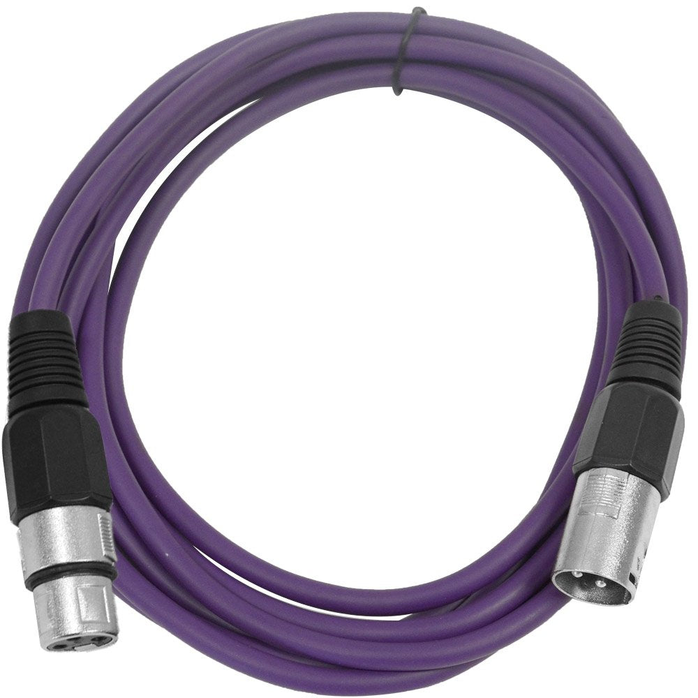 SEISMIC AUDIO - SAXLX-10 - 10 Purple XLR Male to XLR Female Patch Cable - Balanced - 10 Foot Patch Cord