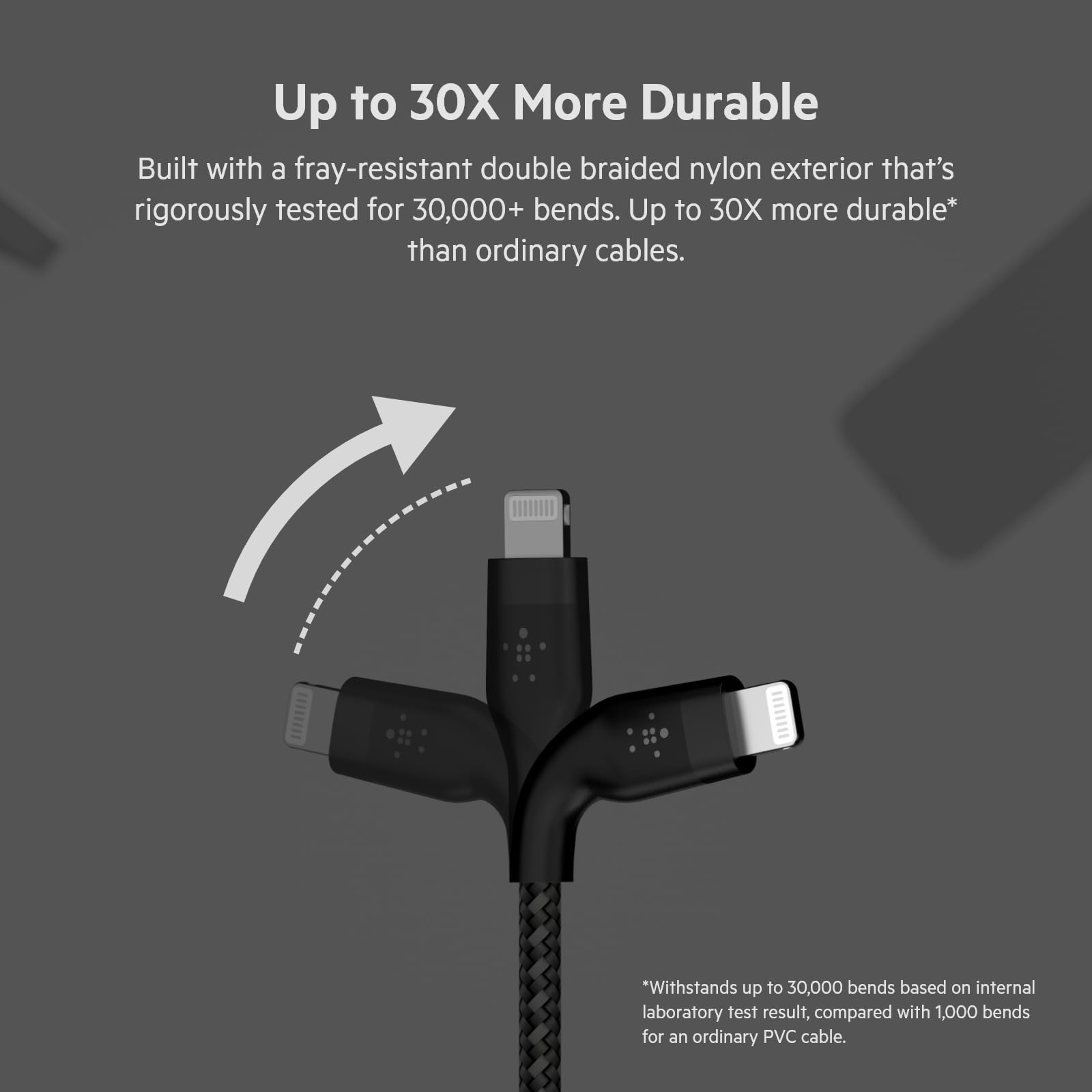 Belkin BoostCharge Pro Flex Braided USB Type A to Lightning Cable (2M/6.6FT), MFi Certified Charging Cable for iPhone 13, 12, 11, Pro, Max, Mini, SE, iPad and More, 2 Pack, Black