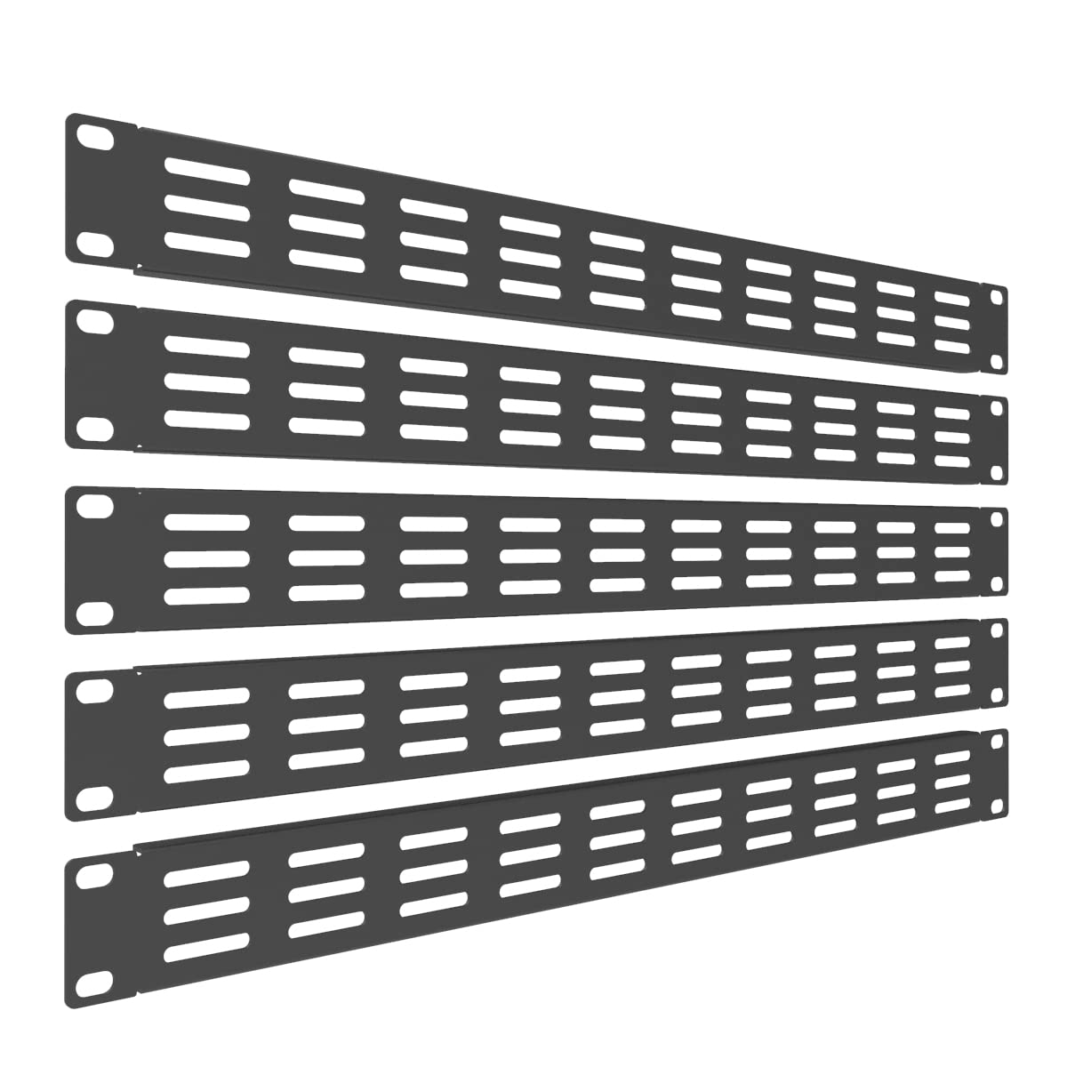 Qiaoyoubang 5 Pack Of 1U Vented Blank Panel   Steel Blank Rack Mount Panel Spacer For 19In Server Rack Cabinet Or Enclosure, Bla