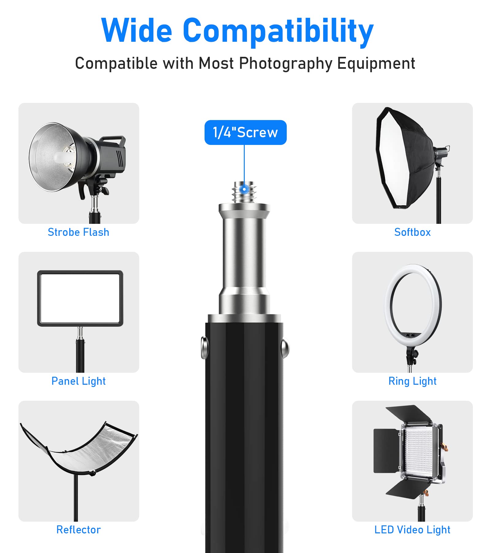 Photography Light Stand 9.2Ft/110'', Sdfghj Heavy Duty Light Stand Aluminum Alloy Spring Cushioned Tripod For Ring Lights, Strob