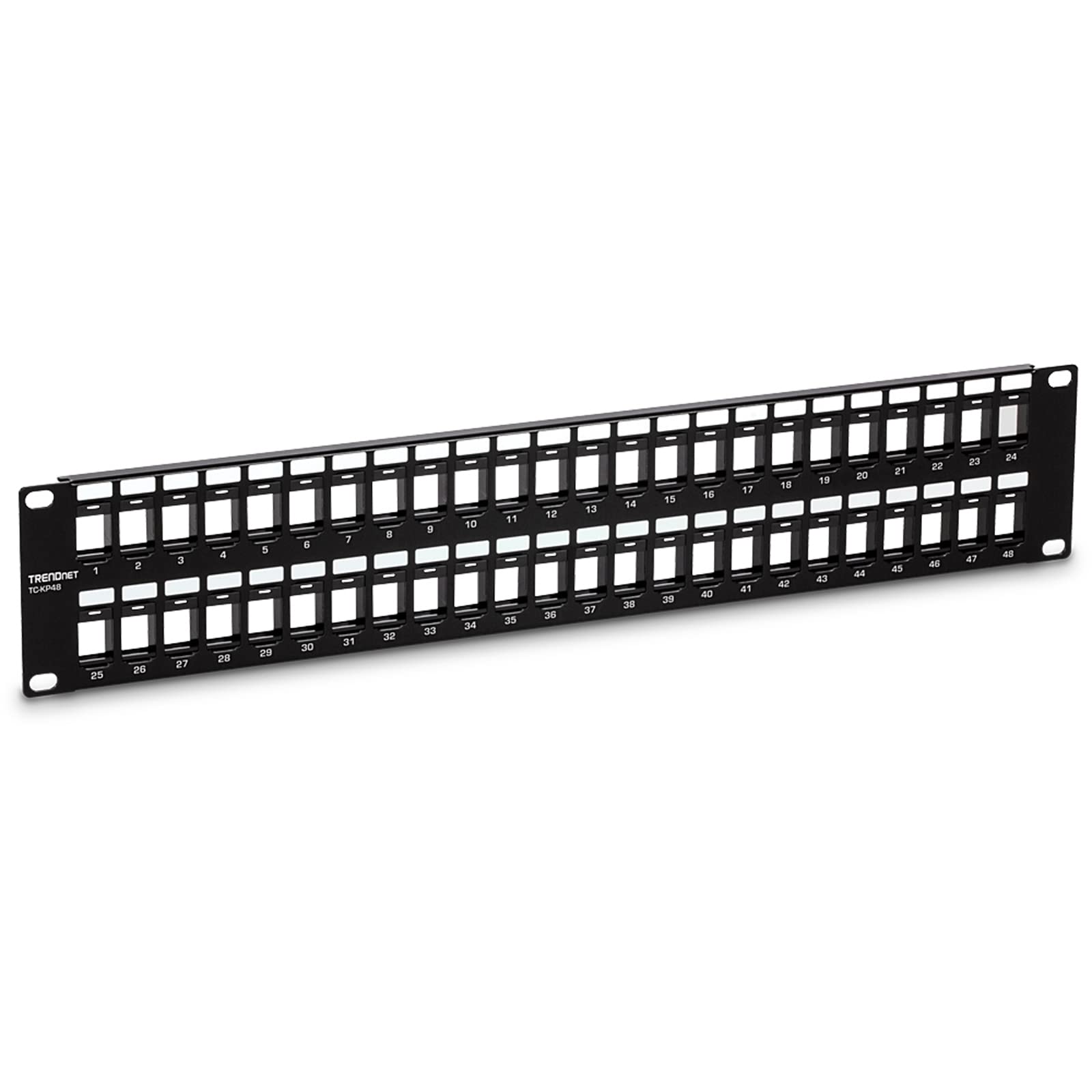 Trendnet 48 Port Blank Keystone 2U Hd Patch Panel, Tc Kp48, 2U 19A Metal Rackmount Housing, Hd Keystone Network Patch Panel, Rec