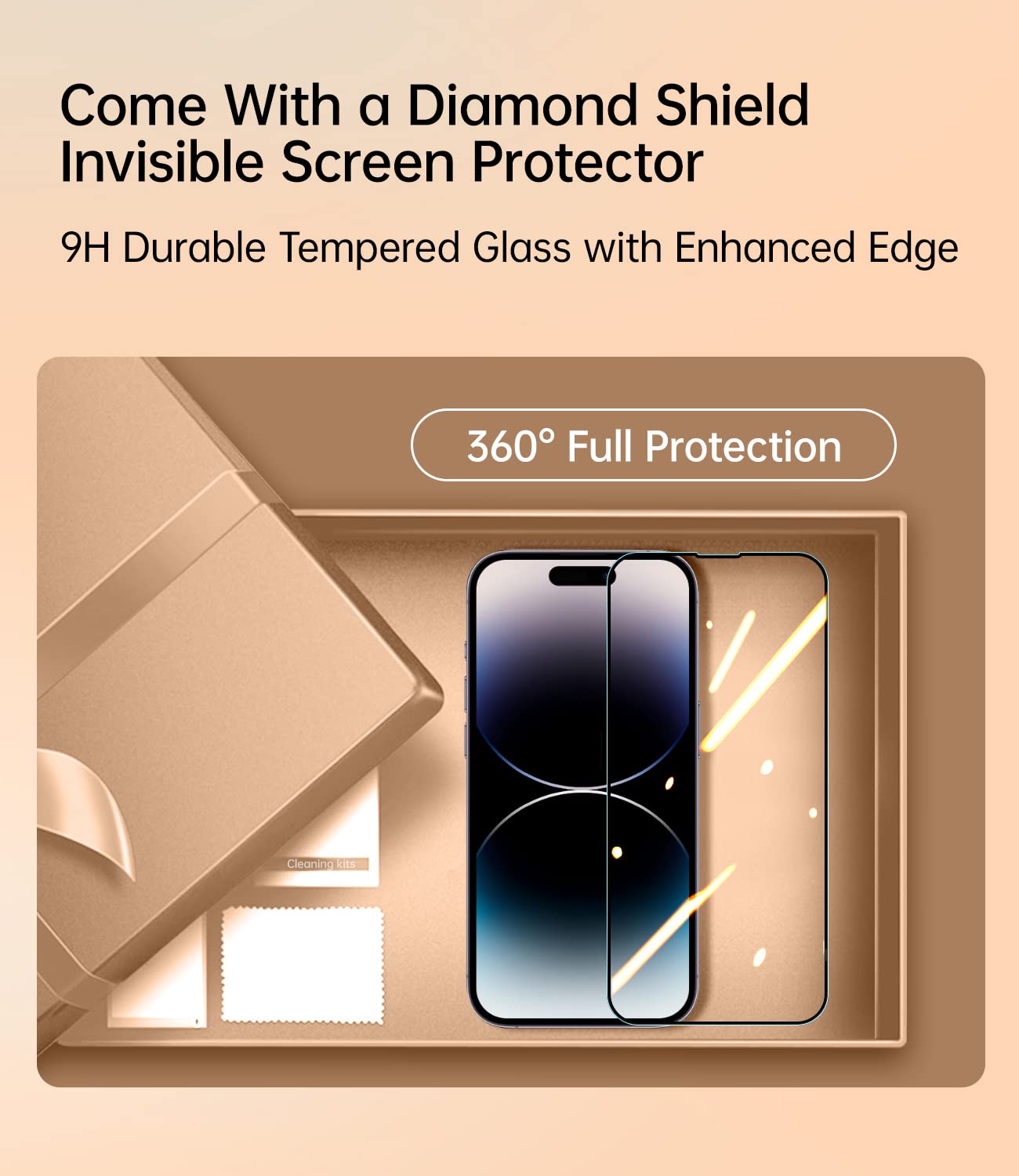 Jueshituo Magnetic Metallic Glossy Clear For Iphone 14 Pro Case With Full Camera Cover Protection [No.1 Strong N52 Magnets] [Mil