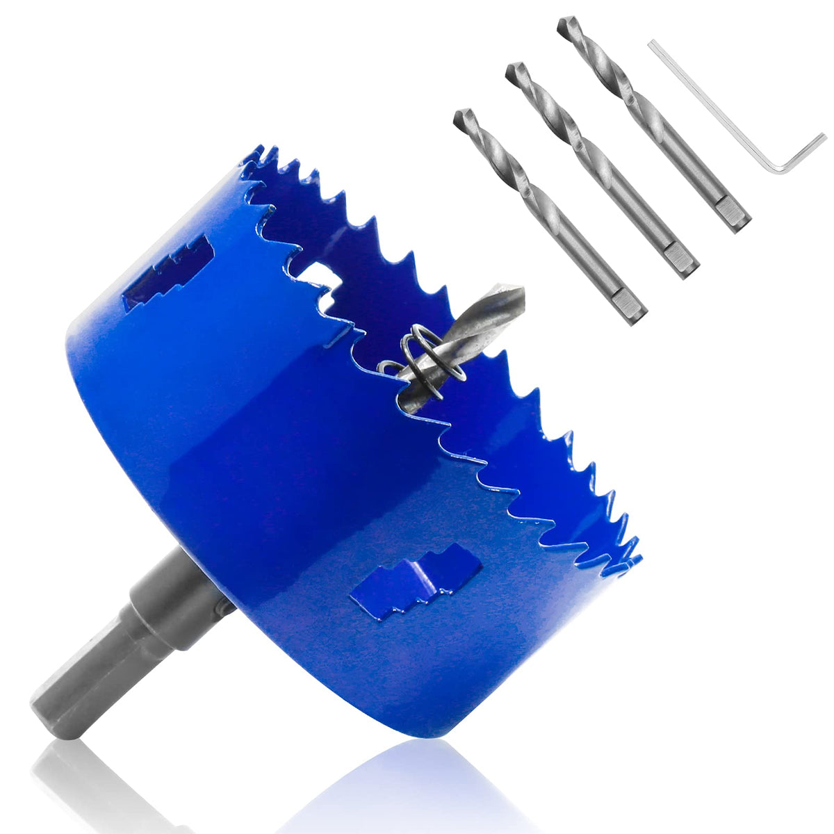Seimneire 3 Inch Hole Saw With Arbor, 12 Inch Cutting Depth Hss Bi Metal Hole Drilling Cutter For Smoothly Cutting In Wood Cornh