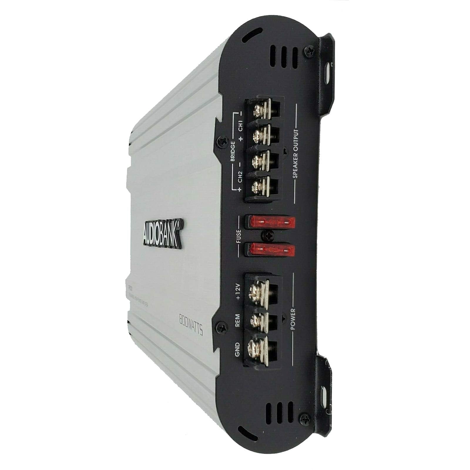 Audiobank 2 Channels 800 Watts Bridgedable Car Audio Stereo Amplifier P802 Heavy Duty Aluminum Alloy Heatsink | Class A B Operat