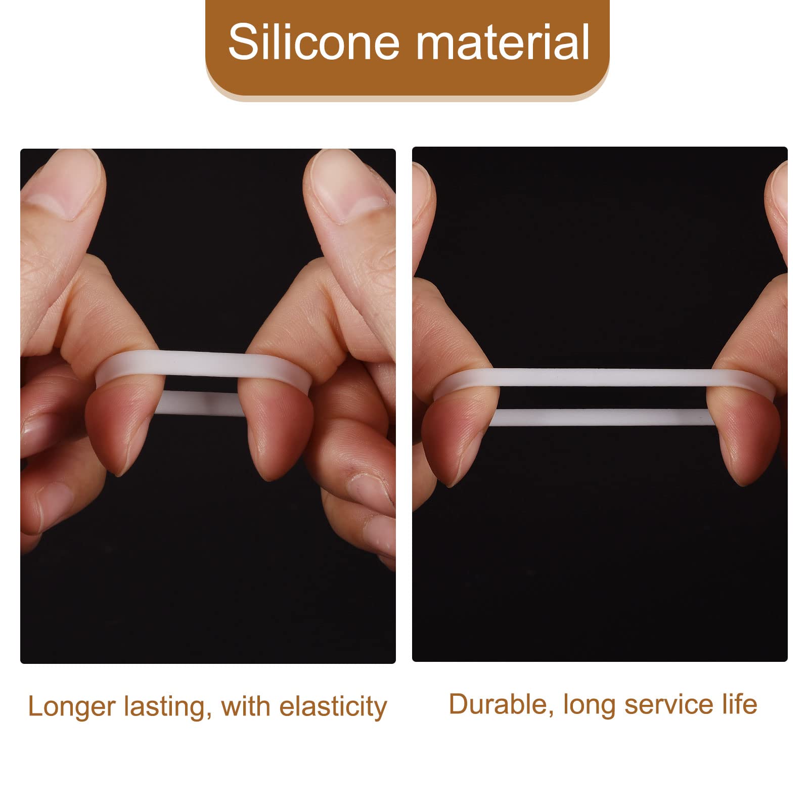 Meccanixity Silicone Rubber Bands Rings 100Pcs Non Slip 20Mm Dia 0.7Mm Thick 5Mm Width For Wire Cord Cable Wrapping, Bundle