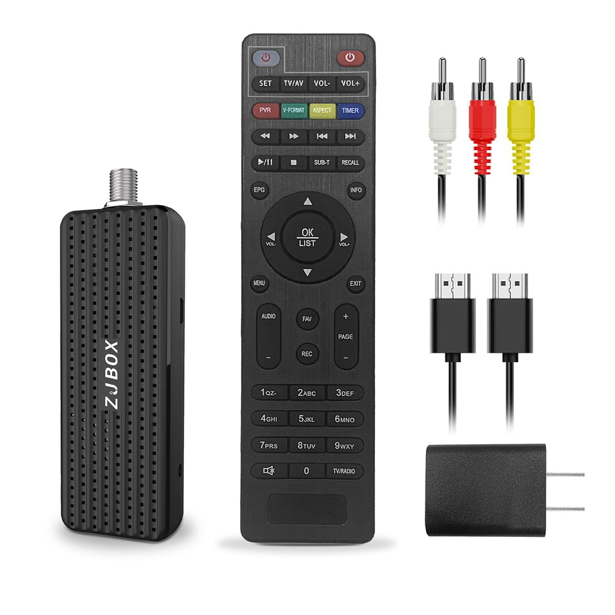 Zjbox Digital Converter Box For Tv,Newest 1080P Atsc Tv Tuner Box With Hdmi Output And 3Rca Cables Hidden Behind Tv,With Power A