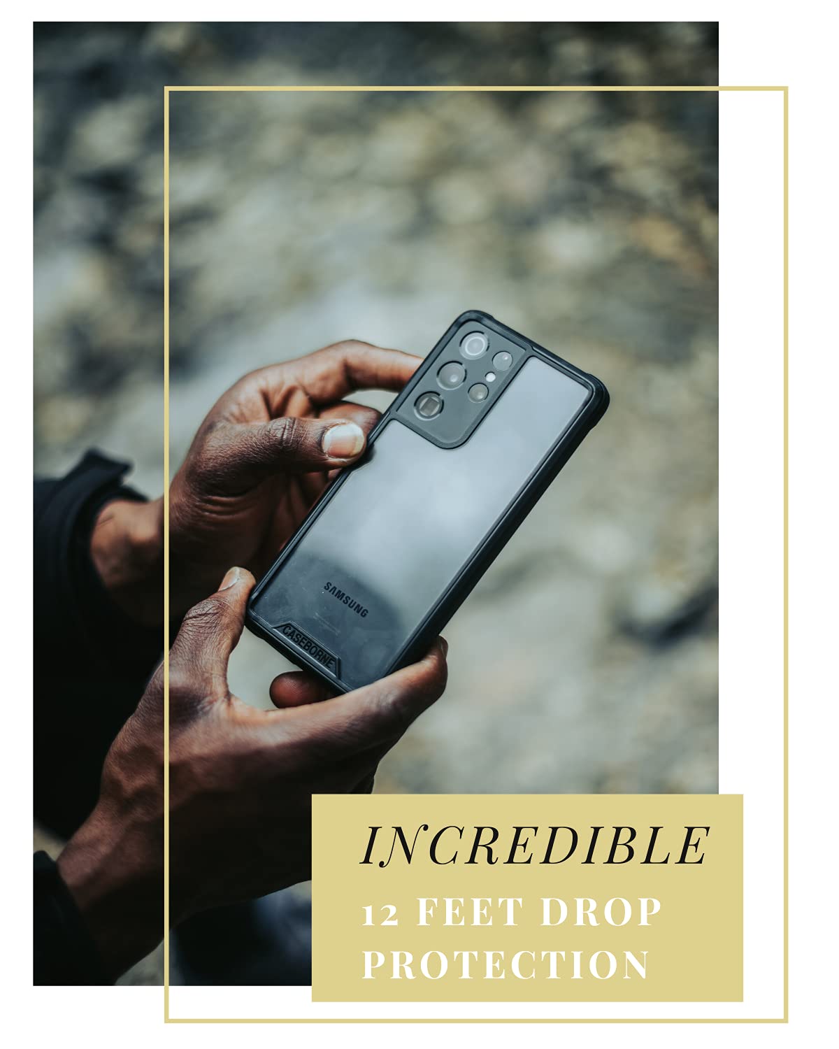 Armadillotek Caseborne R Compatible With Samsung Galaxy S21 Ultra 5G Case   Shockproof Protective Clear, Military Grade 12Ft Dro