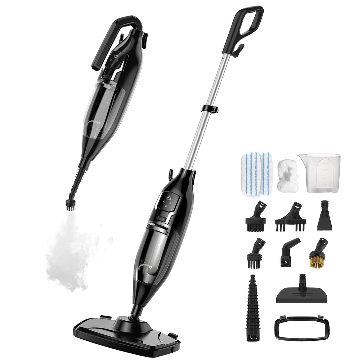 Steam Mop Cleaner   12 In 1 Multipurpose Detachable Handheld Floor Steamer For Hardwood Floors, Clothes, Windows, Tiles Grout, F