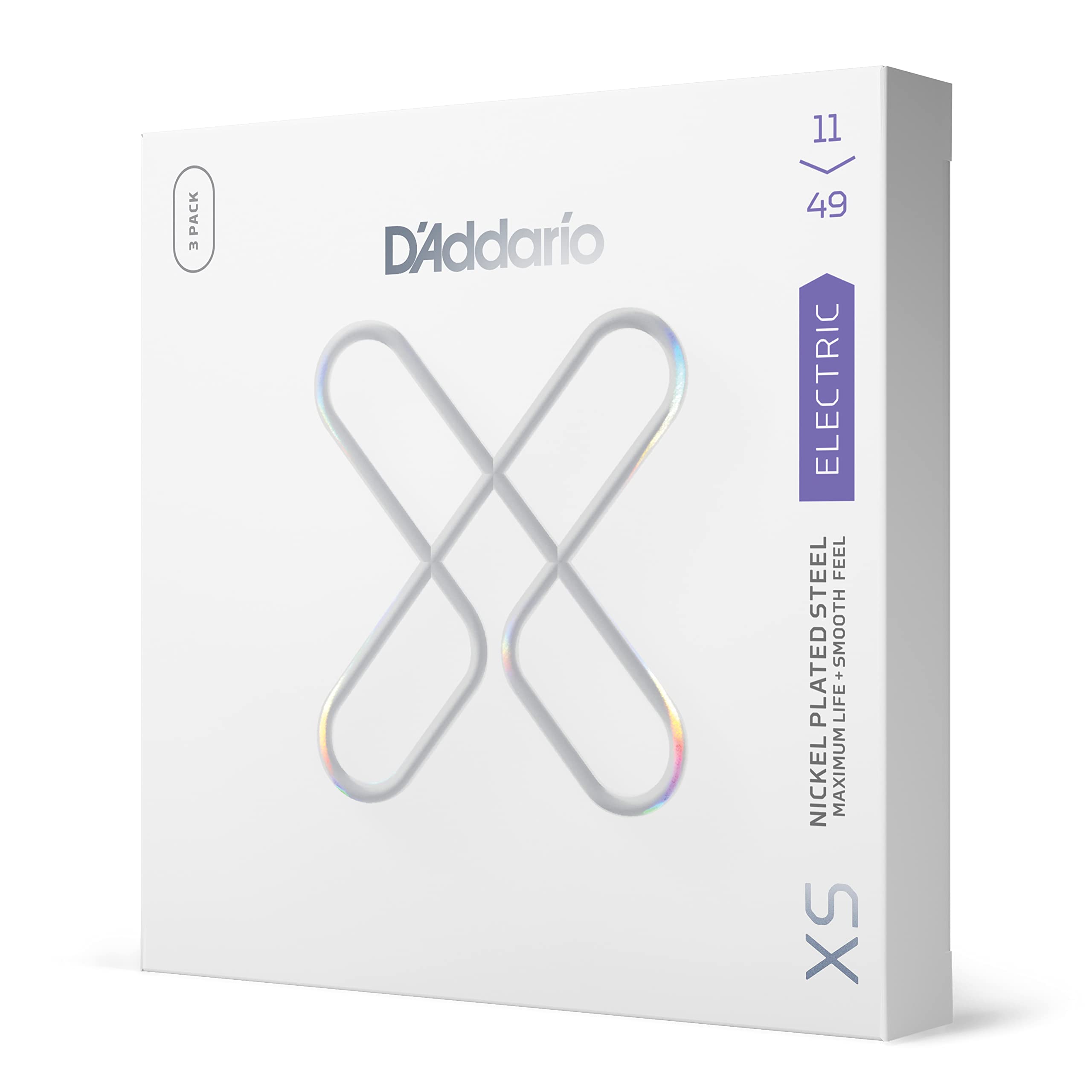 D'Addario Guitar Strings   Xs Nickel Coated Electric Guitar Strings   Xse1149   Maximum Life With Smooth Feel & Exceptional Tone   For 6 String Guitars   11 49 Medium, 3 Pack