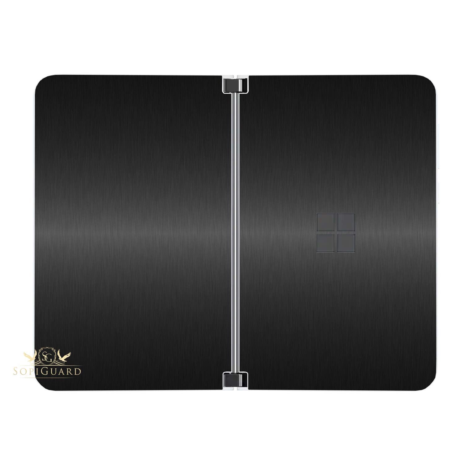 Sopiguard Sticker For Surface Duo Phone Edge To Edge Precision Vinyl Skin Wrap (Brushed Black)