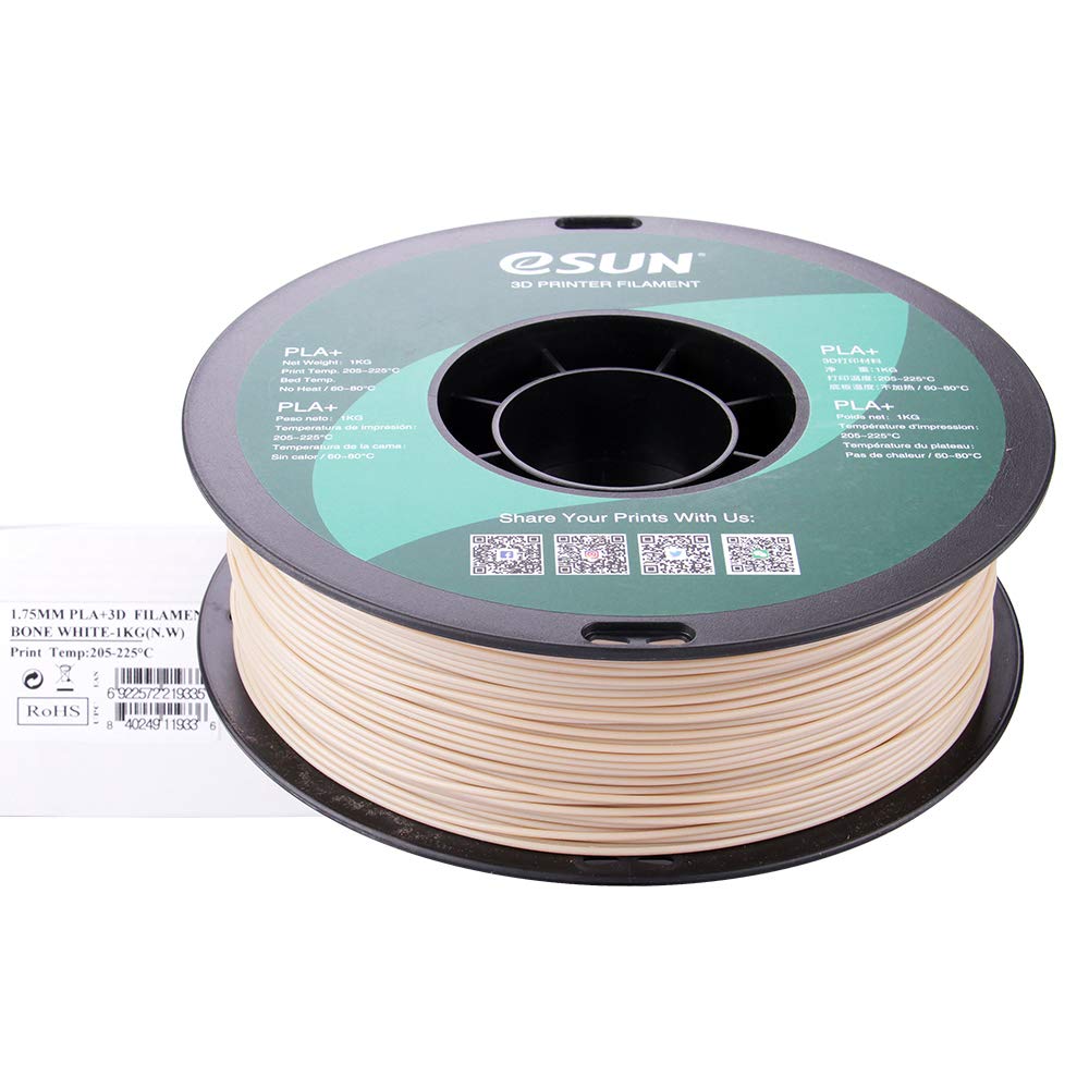 Esun Pla Pro (Pla+) 3D Printer Filament, Dimensional Accuracy +/  0.03 Mm, 1Kg, Plastic Spool, 1.75Mm, Bone White (Pantone 7507C