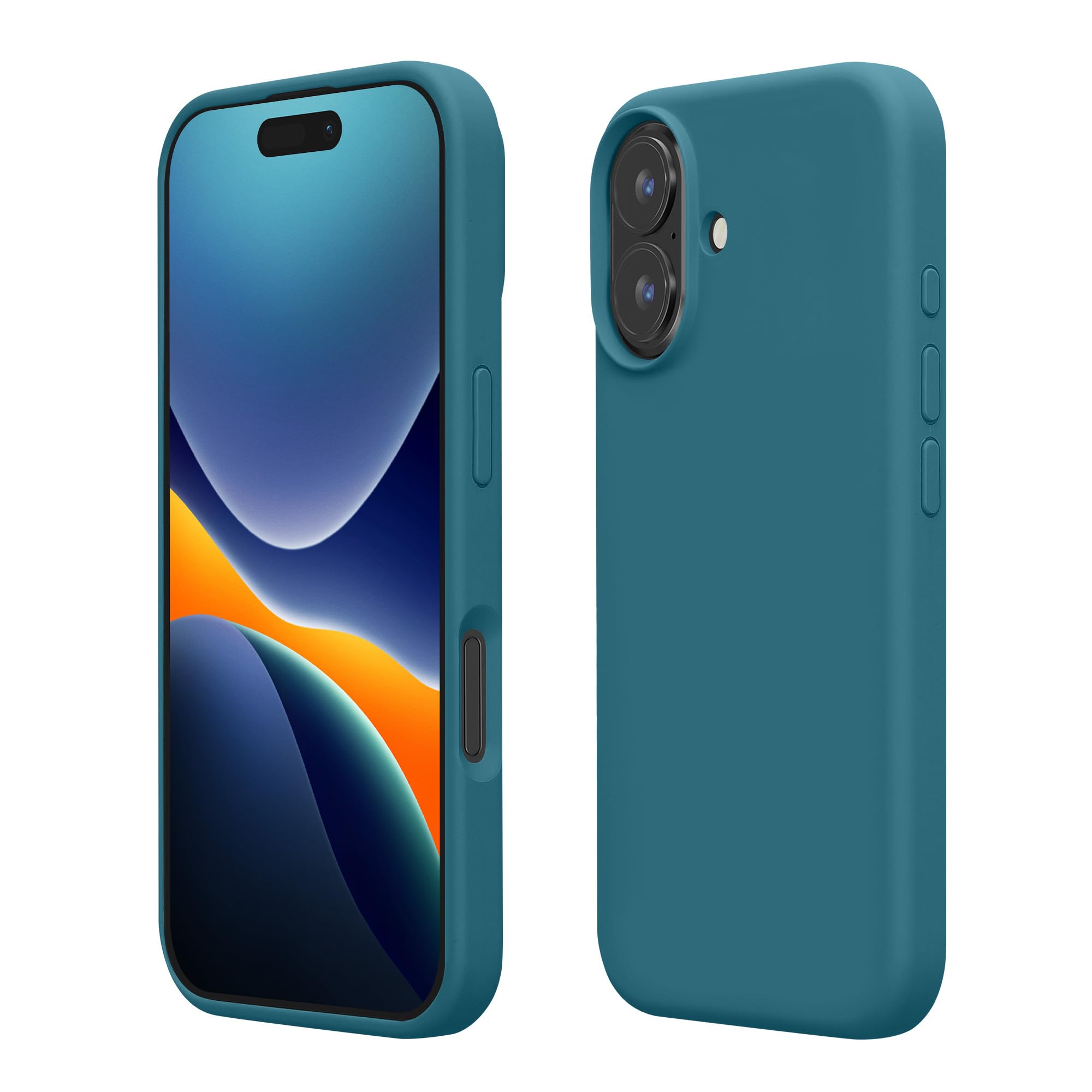 kwmobile Case Compatible with Apple iPhone 16 Plus Case - TPU Silicone Phone Cover with Soft Finish - Teal Matte