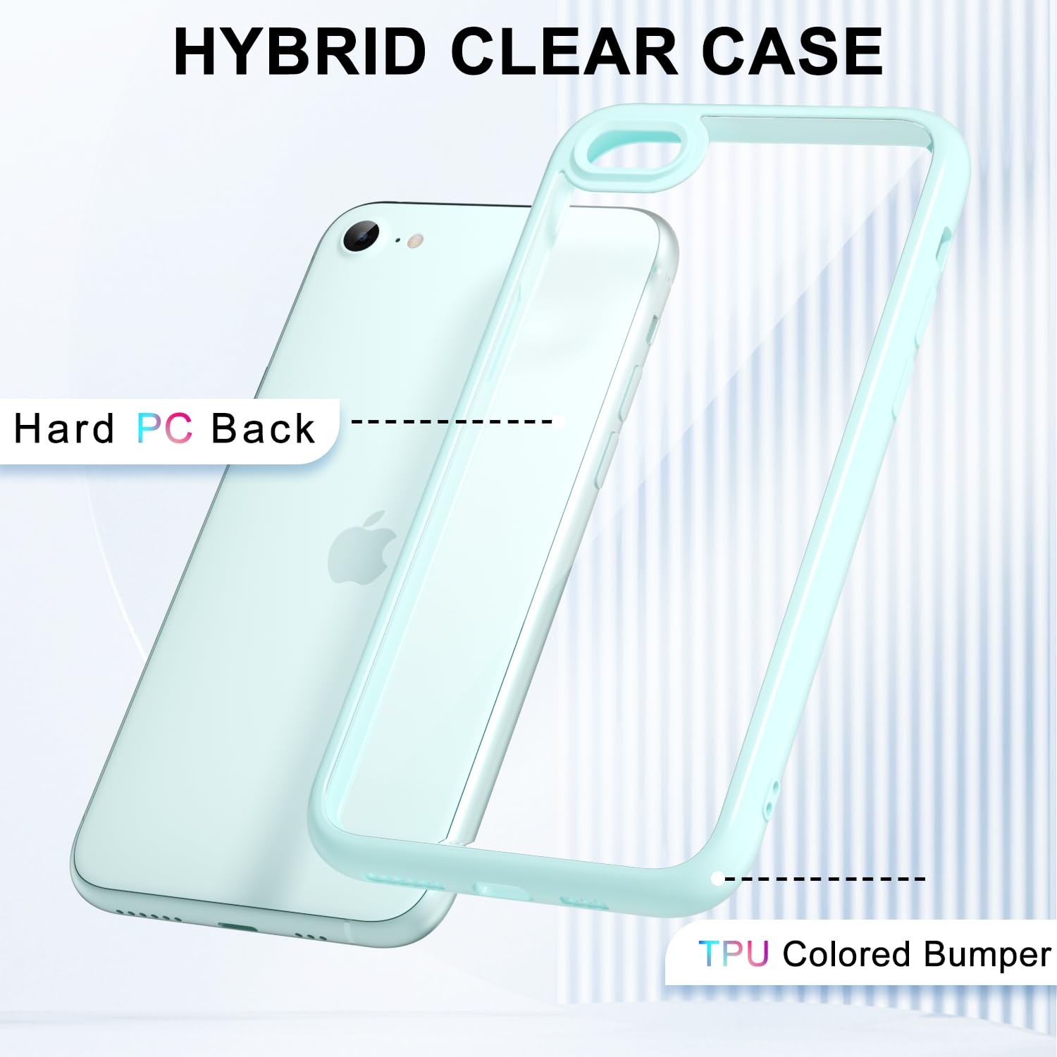 Loeoel For Iphone Se 2022/2020/ 7/8 Case Clear, Transparent Hybrid Se Phone Case [Hard Plastic & Soft Silicone Bumper] Acrylic N