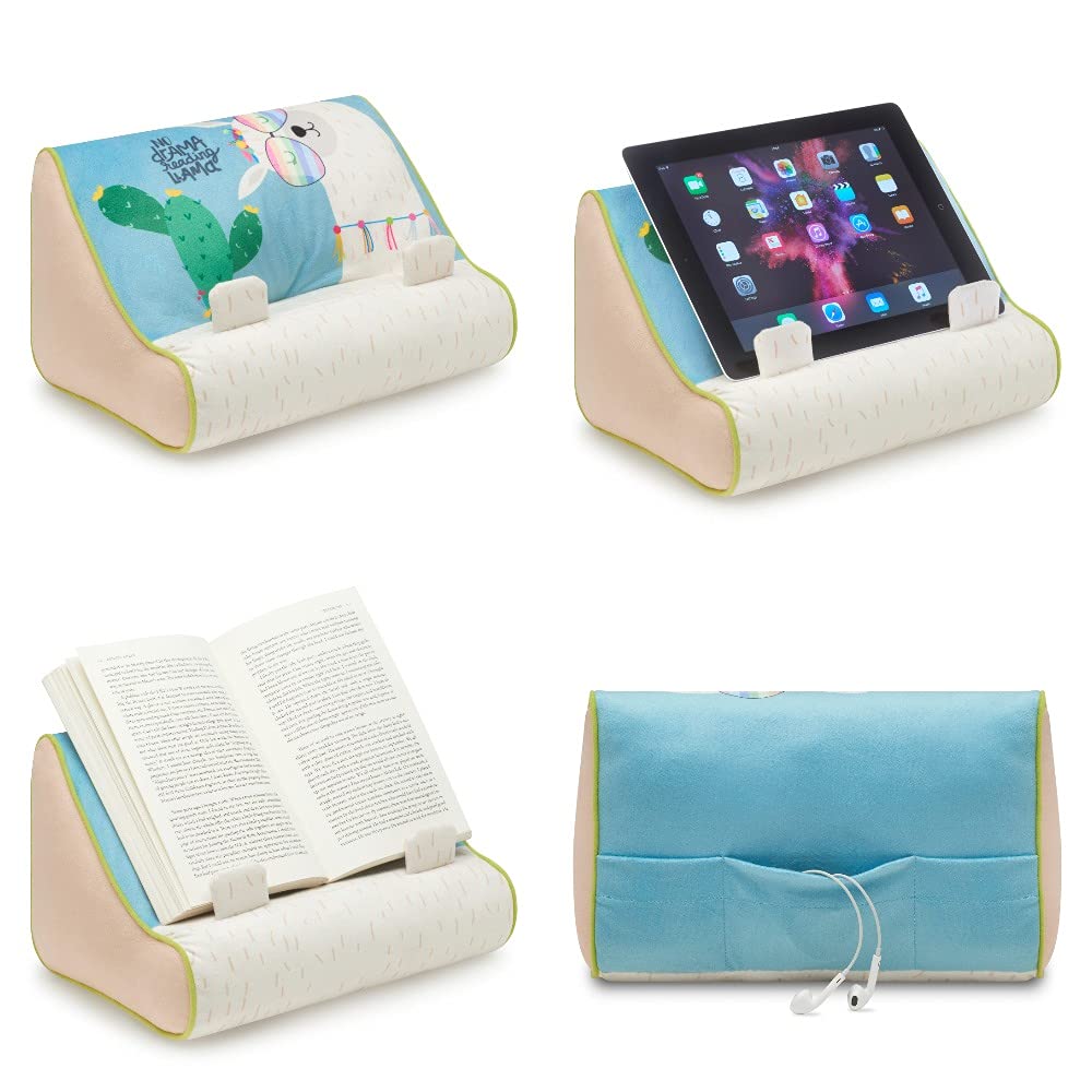 Gifts For Readers & Writers Book Couch   Portable Electronic Device Stand, Tablet Holder, Reading Pillow   Llama/Cactus