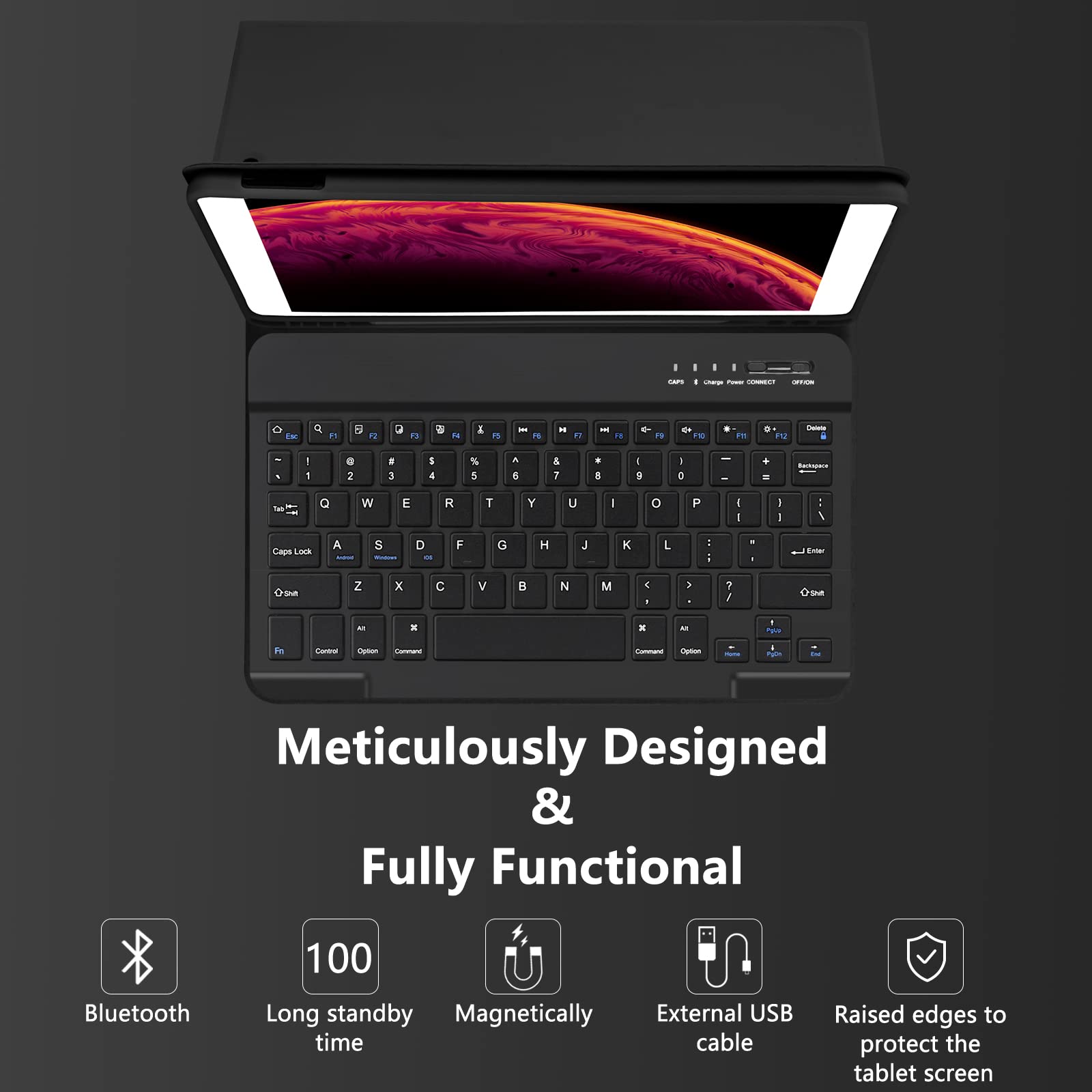 Keyboard Case For Ipad 10.2'' 9Th 8Th 7Th Generation, With Detachable Bluetooth Keyboard And Pencil Holder, For Ipad 10.2 Inch/I