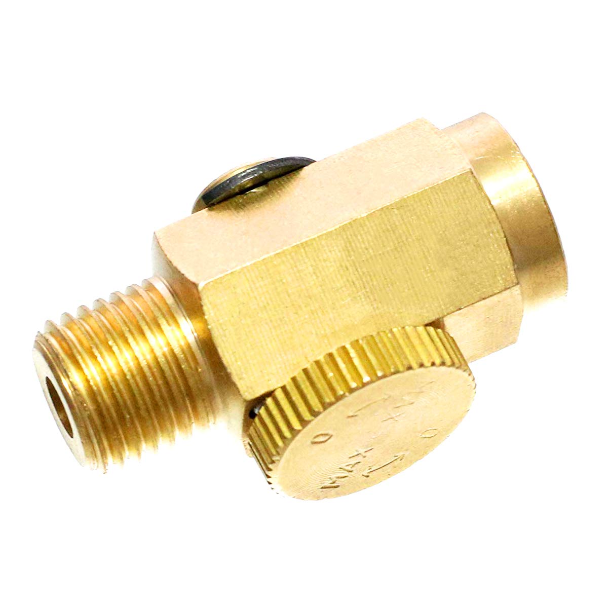 Quickun Pneumatic Brass In Line Air Flow Regulator Valve, 1/4'' Npt Male & Female, Air Pressure Compressor Tool