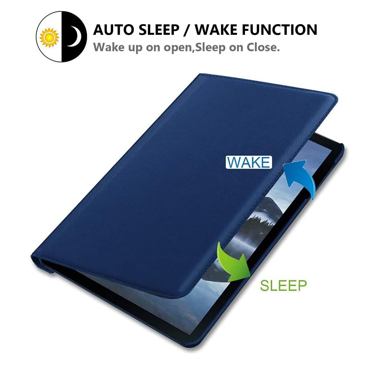 Case For Samsung Galaxy Tab A 10.5 Inch 2018 (Sm T590 T595 T597), 360 Degree Rotating Stand Case Smart Protective Cover With Sty