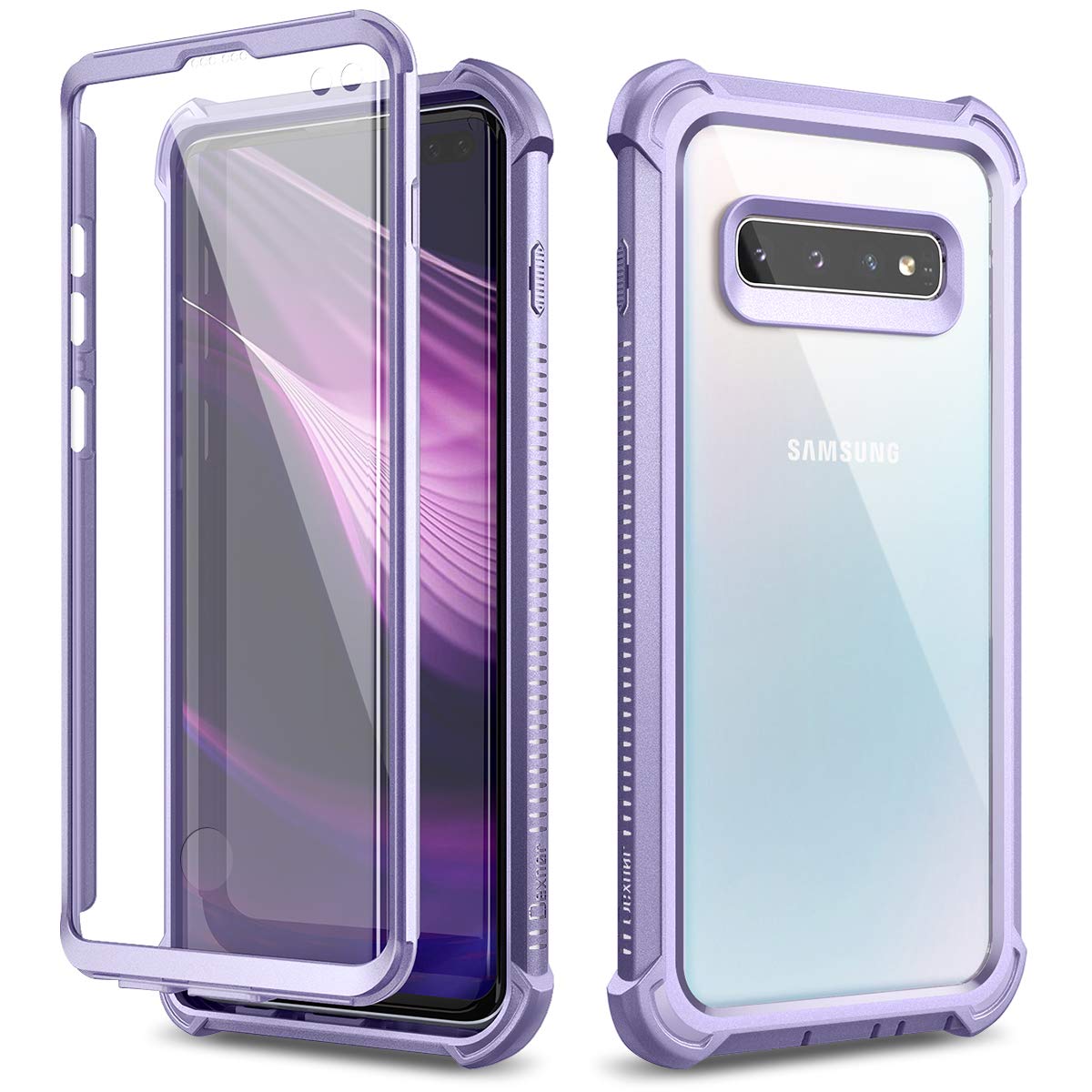 Dexnor Galaxy S10 Plus Case With Screen Protector Clear Rugged Full Body Protective Shockproof Hard Back Defender Dual Layer Hea