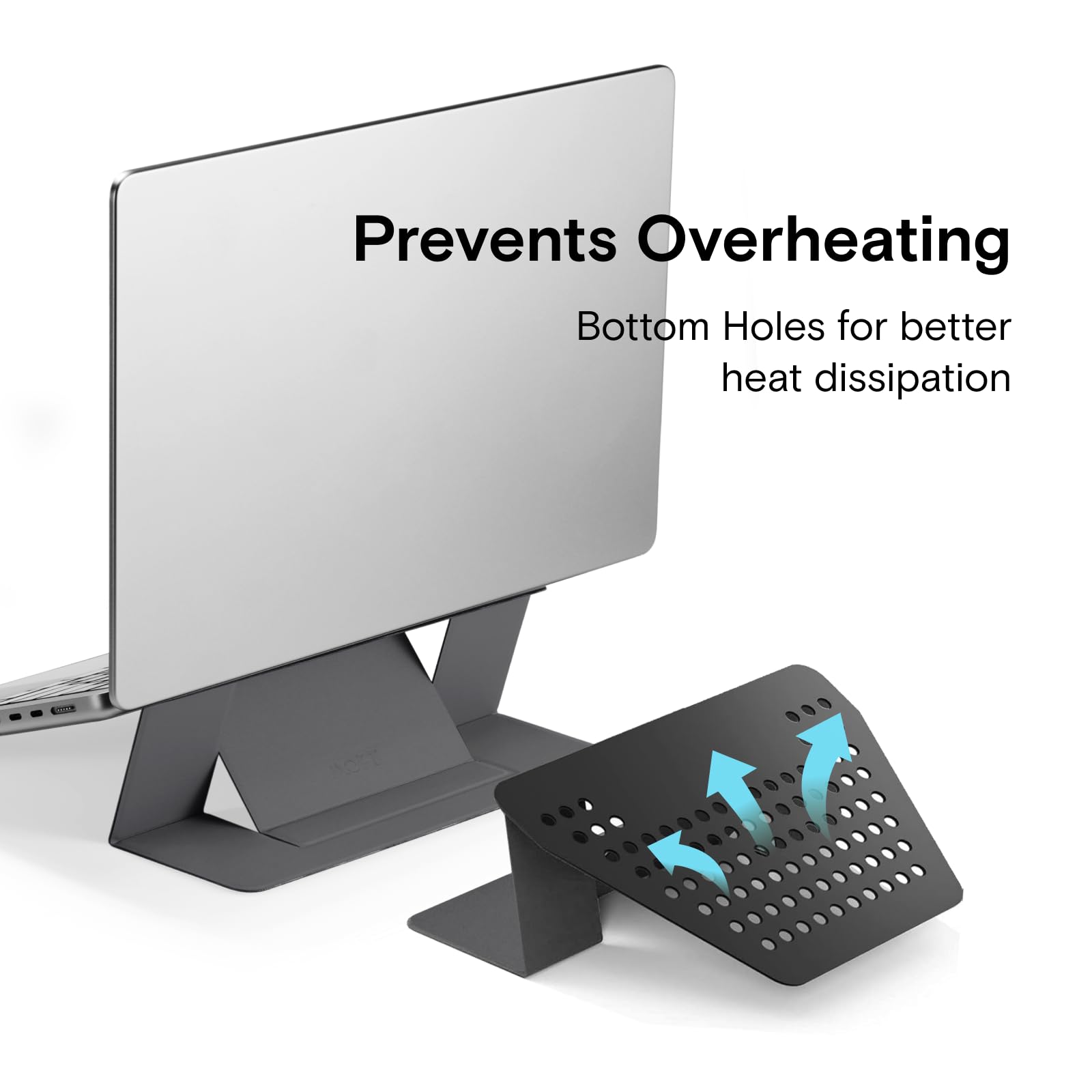 Moft Invisible Slim Laptop Stand, Adhesive And Reusable, Adjustable Perfect Viewing Angles, Compatible With Laptops Up To 15.6''