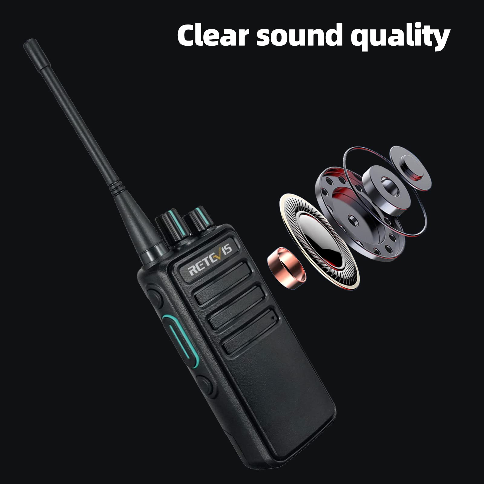 Retevis Rb29 Walkie Talkies For Adults,2 Way Radio With Shoulder Mic,Vox Handsfree,Durable Two Way Radios For Manufacturing Cons