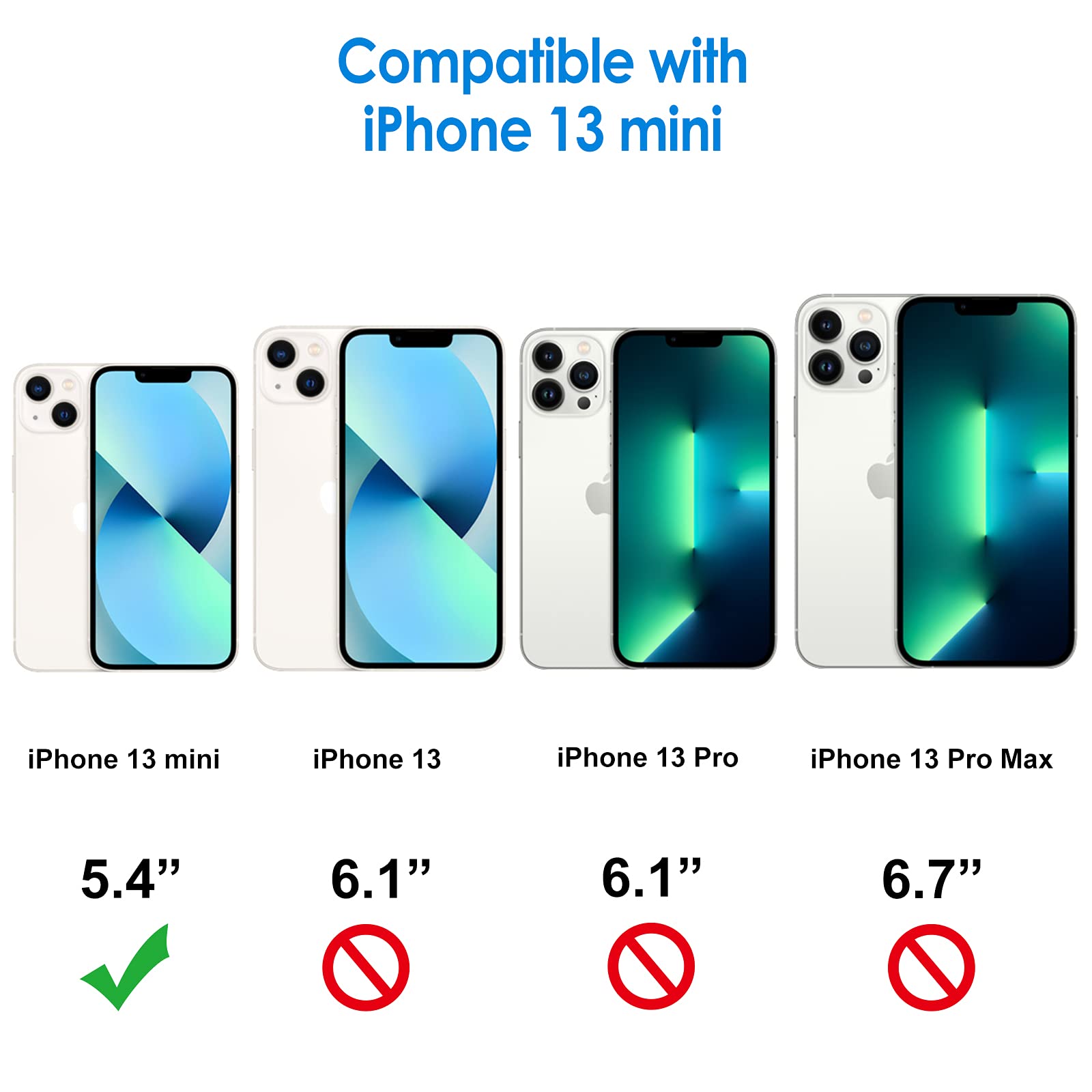 Jetech Case For Iphone 13 Mini 5.4 Inch, Non Yellowing Shockproof Phone Bumper Cover, Anti Scratch Clear Back (Clear)