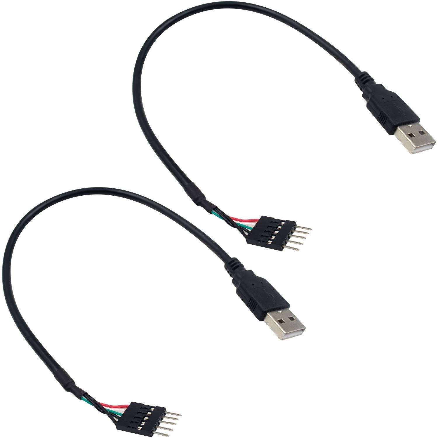 Duttek Usb To Usb Motherboard Header Cable, Usb 2.0 Type A Male To 5 Pin Male Header Dupont Cable Cord 30Cm/12In (2 Pack)