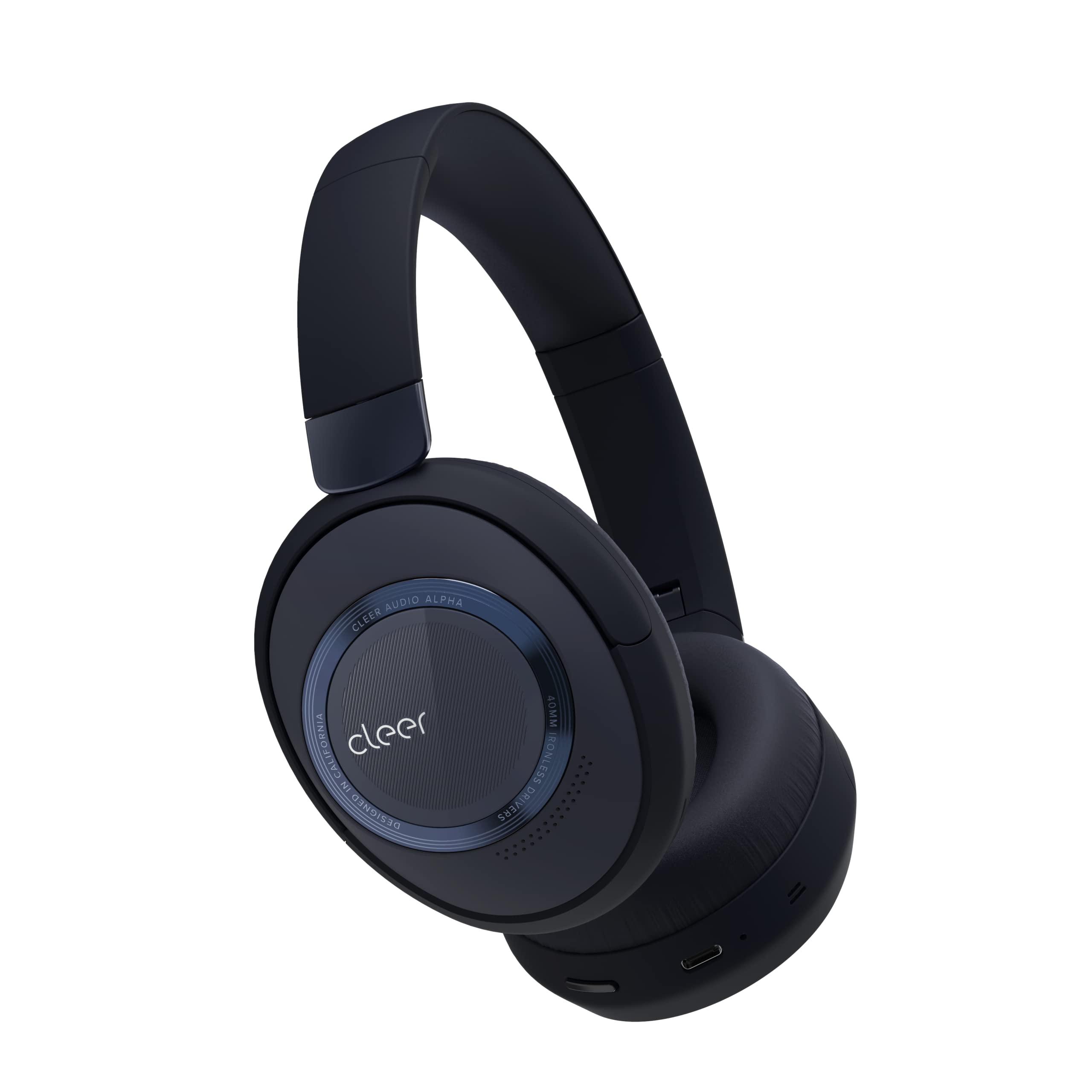 Cleer Alpha Noise Cancelling Bluetooth Headphones, 40mm Ironless Driver, Deep Bass Customize EQs, 35Hr Play, Dual-Mic, Clear Cal