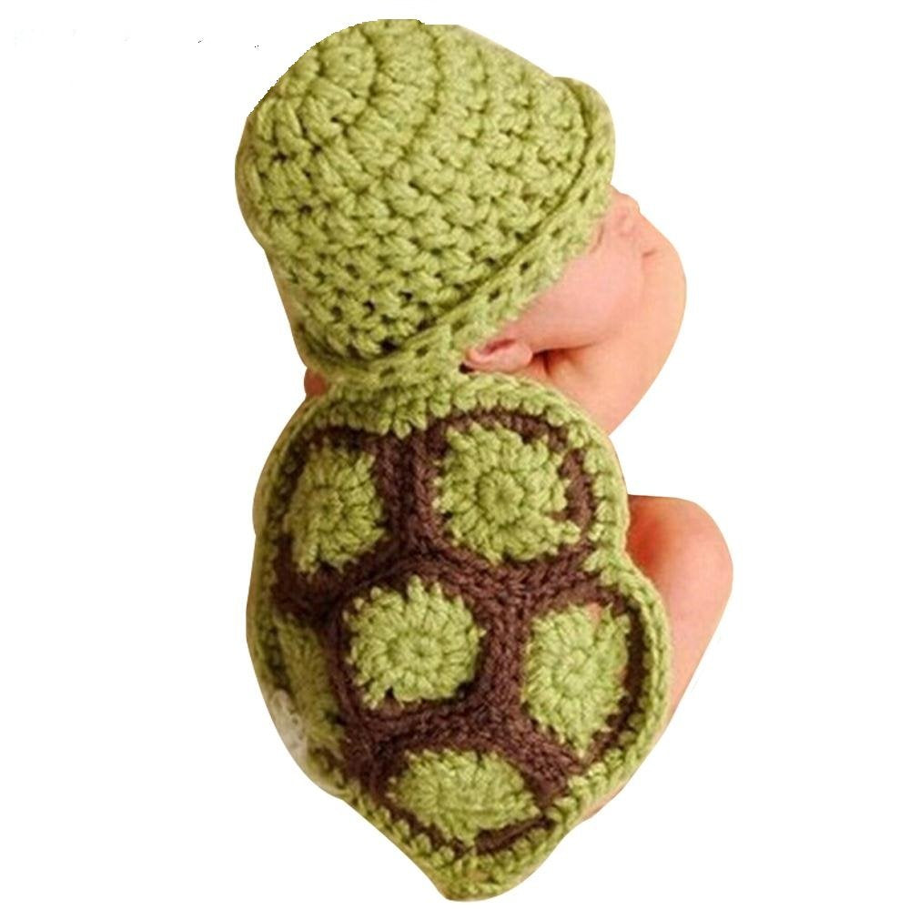 Matissa, Baby Photography Prop (Turtle) Newborn Baby Girl Boy Crochet Knit Costume Photo Photography Prop Hats Outfits Multi