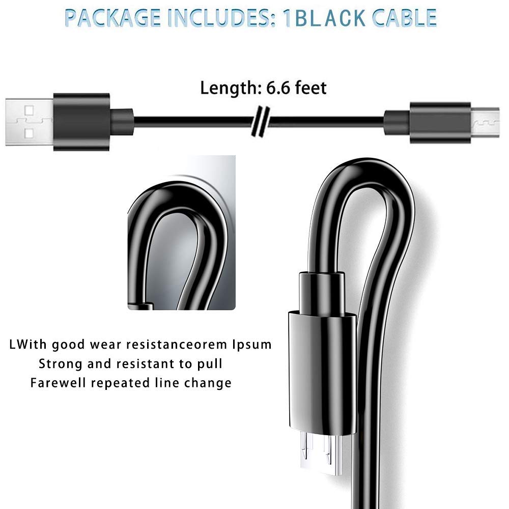 Draw a Dragon Bluetooth Speaker Charging Cable, 5 FT, Black, Compatible with Sony SRS-XB Series & More, Model 782902807214