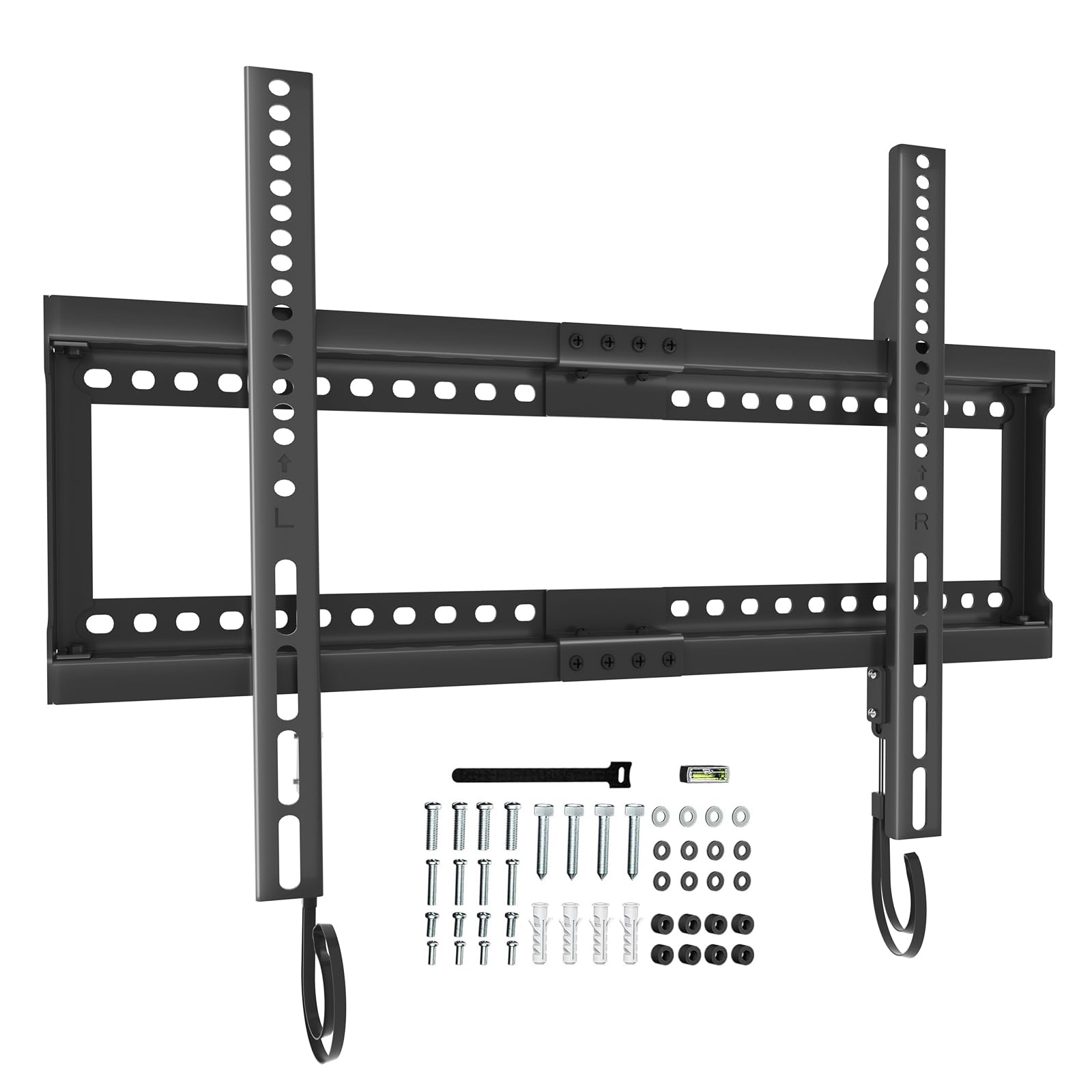 WALI TV Wall Mount Bracket for 37 90 Inch Flat Curved TVs up to 165 lbs, Low Profile Wall Mount Holds Your TV 1.1 Inch from The Wall, Mounting Holes up to 600x400mm (TTM 2), Black