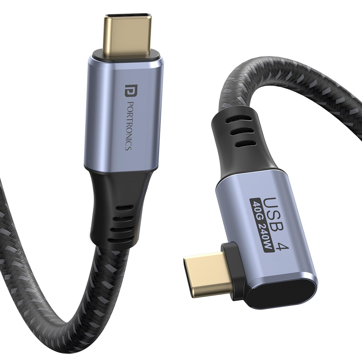 Portronics Flash C2 240W Type C to Type C Cable With 40Gbps Data Transfer Speed, Thunderbolt 4, 8K@60Hz Display Cable, USB 4 Typ