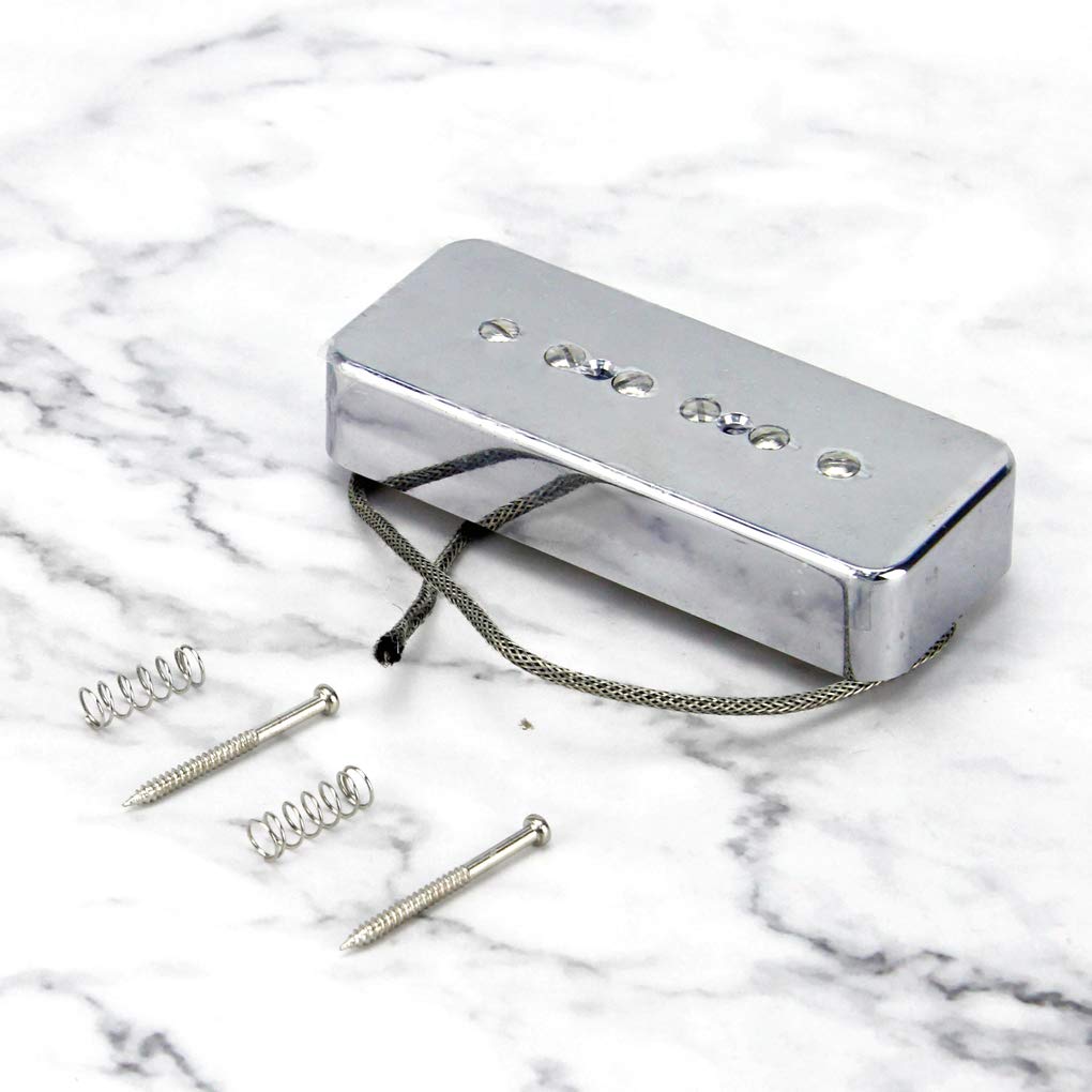 Fleor Electric Guitar Bridge Pickup Single Coil Pickup Chrome P90 Soap Bar Pickups - Alnico 5