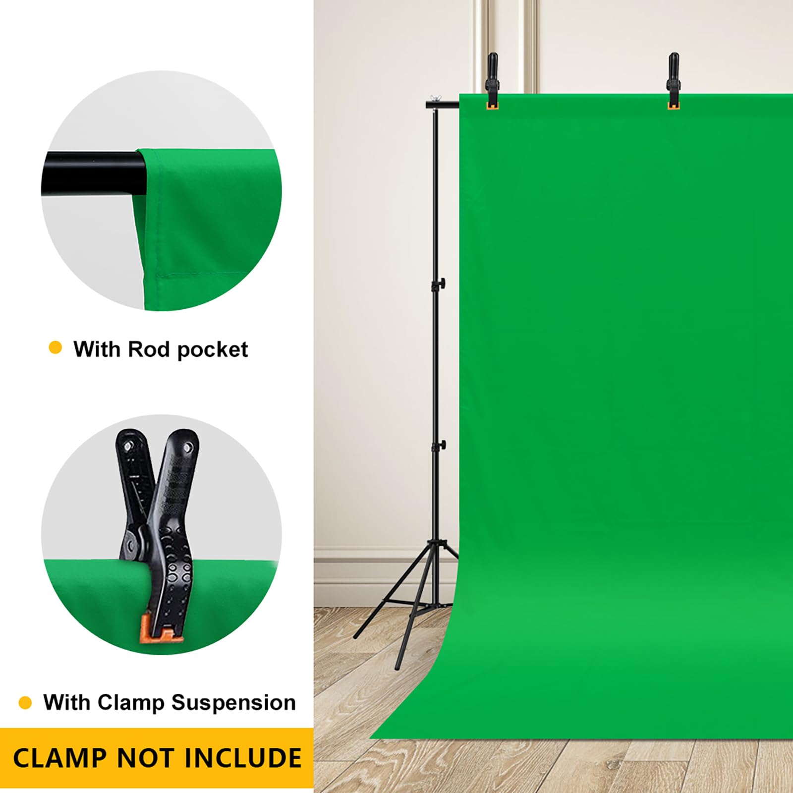 Cpliris 10X12Ft Large Green Screen Backdrop For Photography, Chromakey Green Screen Background Polyester Green Fabric For Photos