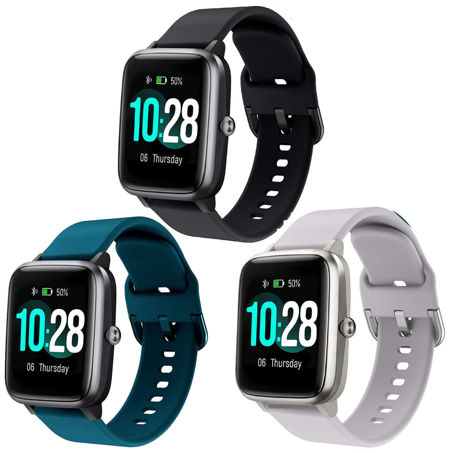 Vicrior Bands Compatible With 19Mm Willful Sw021 Id205L/Sw025 Id205S / Fitpolo Id205Lsmart Watch, Soft Silicone Replacement Band