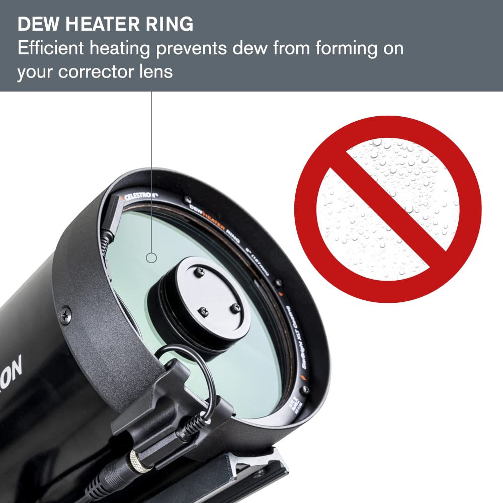 Celestron   Dew Heater Ring   Aluminum Dew Prevention   Compatible 5    Schmidt Cassegrain Telescope Black