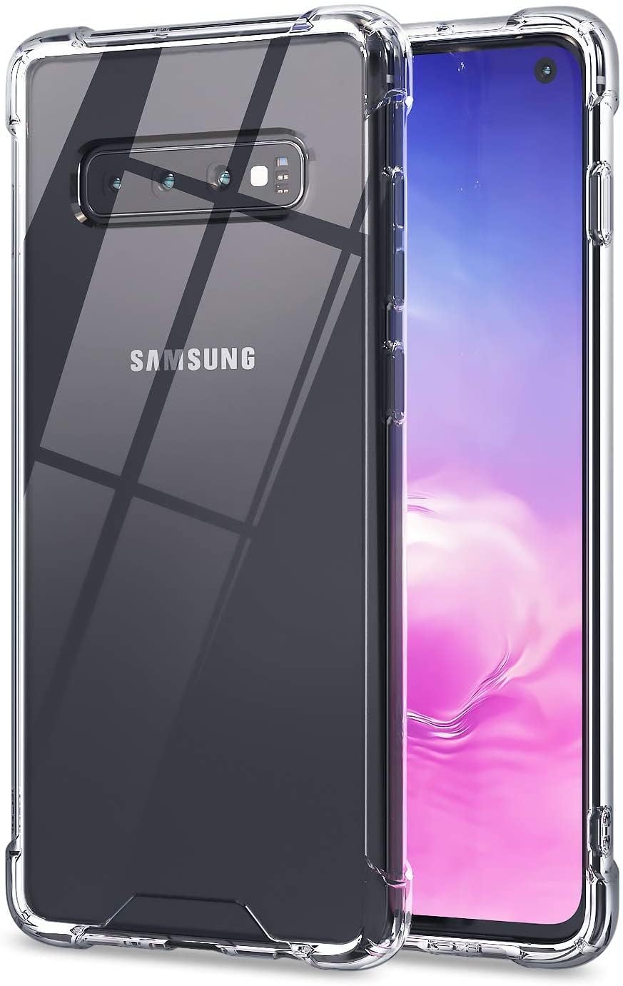 Kiomy Clear Case For Samsung Galaxy S10 Airbag Corners Shockproof Bumper Protective Phone Cover, Hybrid Design Hard Pc Back With
