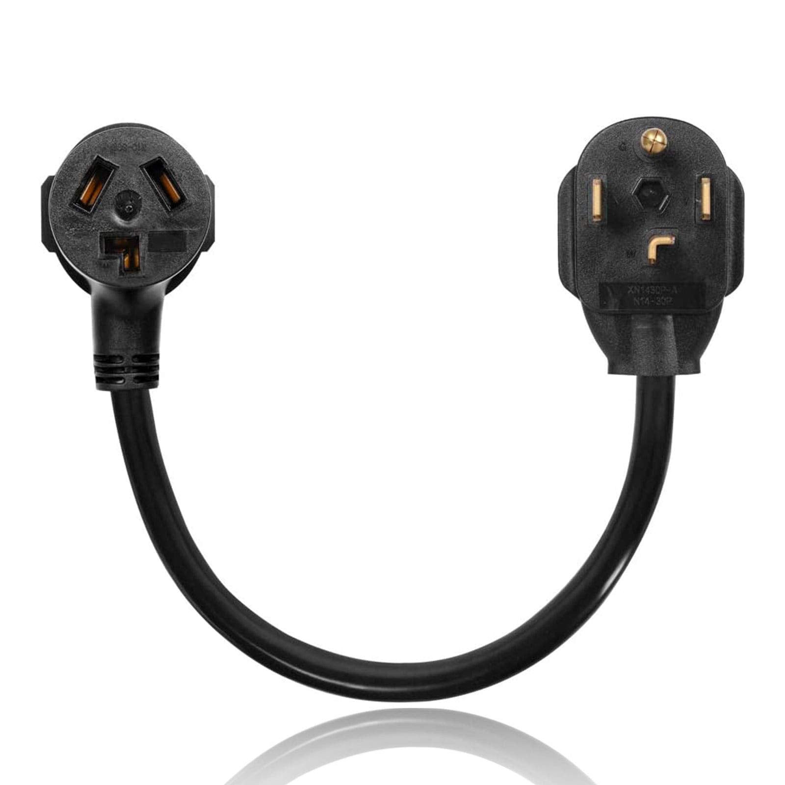 Dryer Plug Adapter 3 to 4 Prong Outlet,Connects 3-Prong Old Dryer to 4 Prong New Dryer Receptacle,30A 125/250V 10AWG NEMA 14-30P