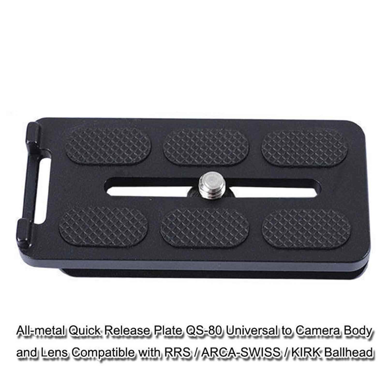 Ishoot All Metal 80Mm Camera Quick Release Plate Qs 80 With 1/4'' Screw Compatible With Arca Swiss Fit Tripod Ball Head Panning